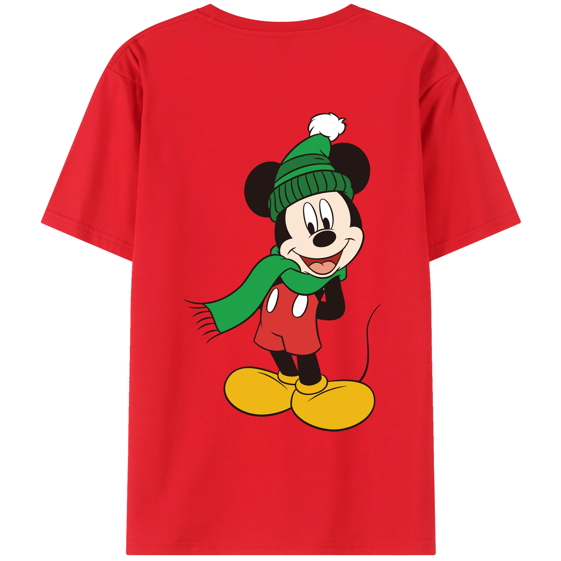 （画像用） ミッキーマウス Mickey Mouse 綿100％ メンズ半袖Tシャツ（バックプリント） 通気性