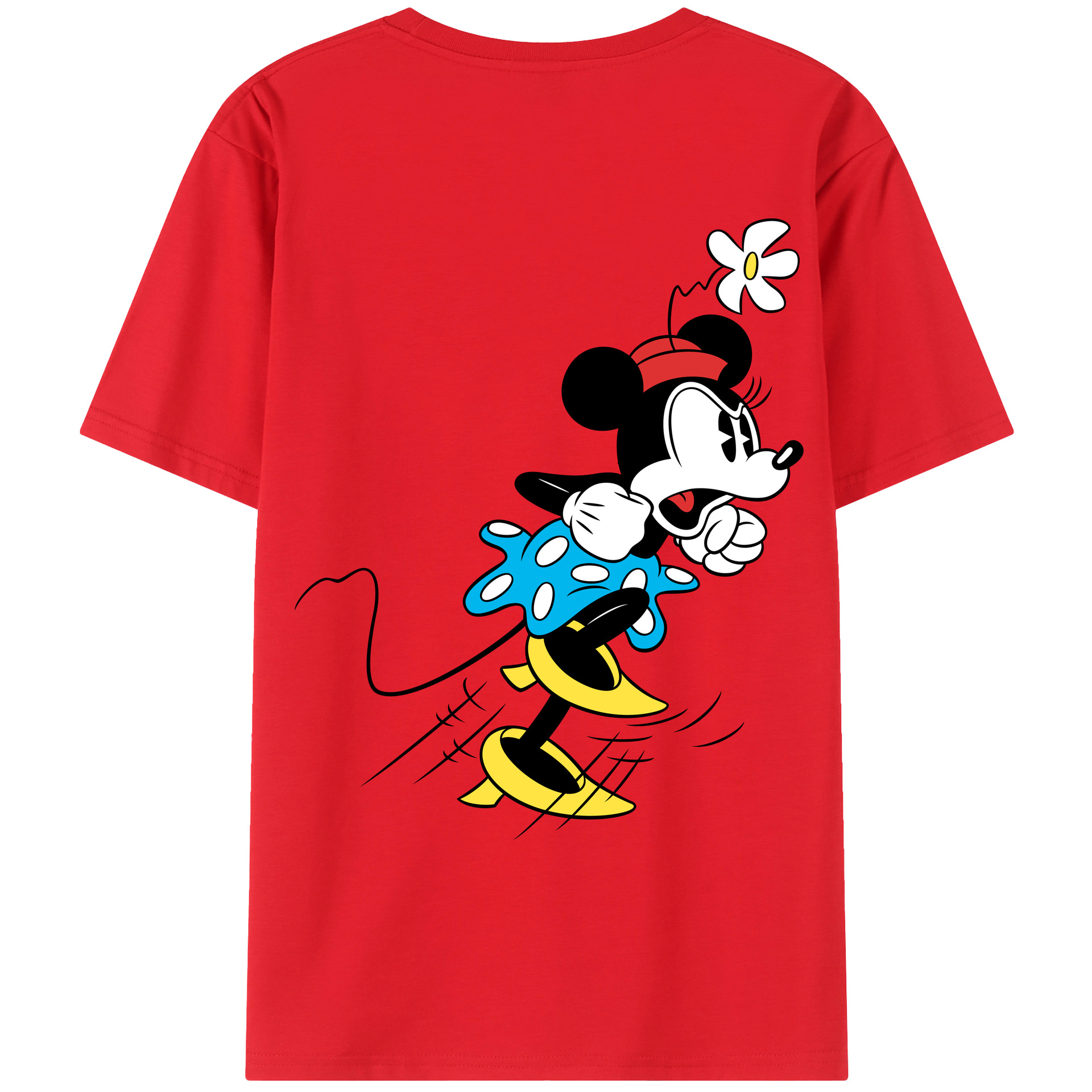 ミッキーマウス Mickey Mouse 綿100％ メンズ半袖Tシャツ（バックプリント） 通気性