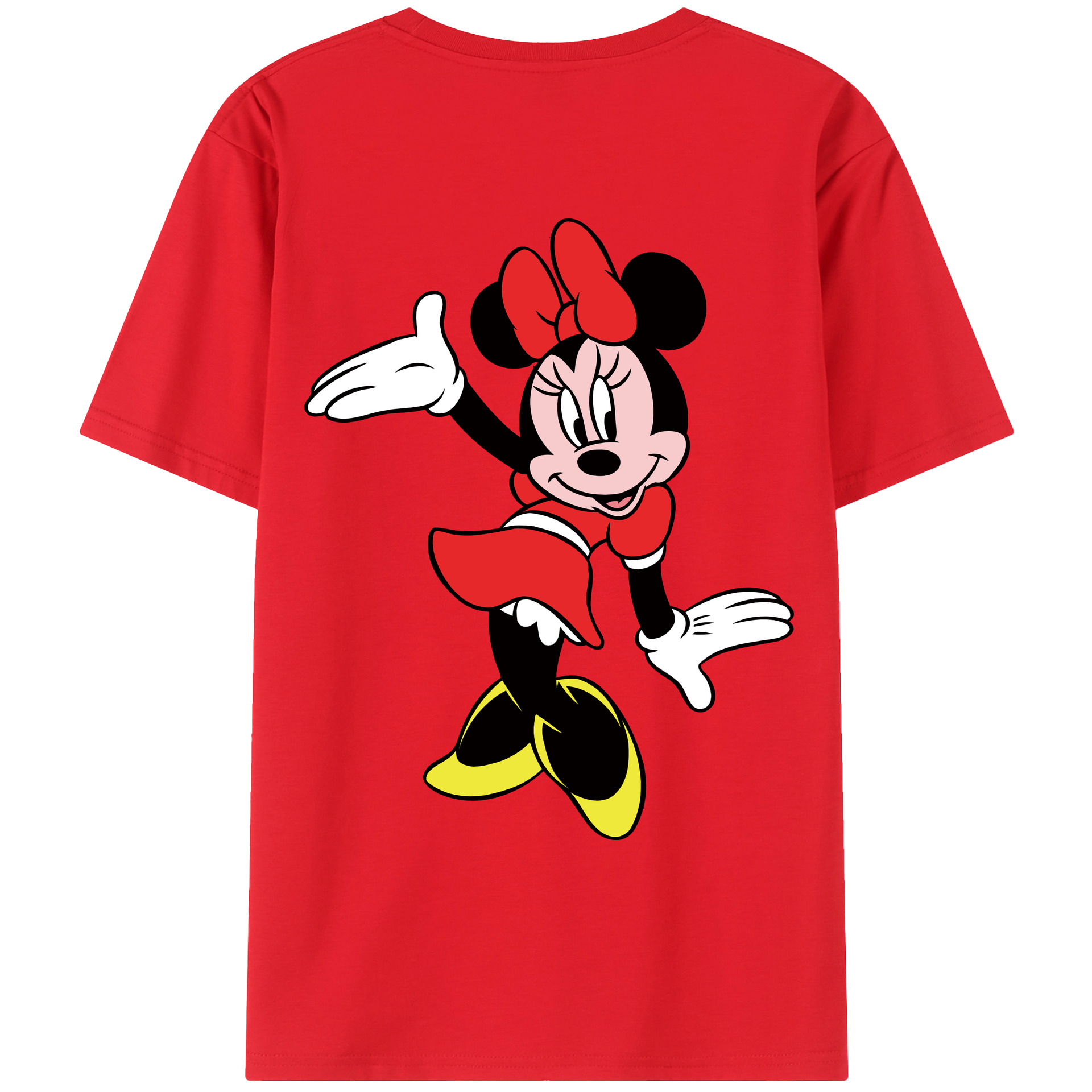 ミッキーマウス Mickey Mouse 綿100％ メンズ半袖Tシャツ（バックプリント） 通気性