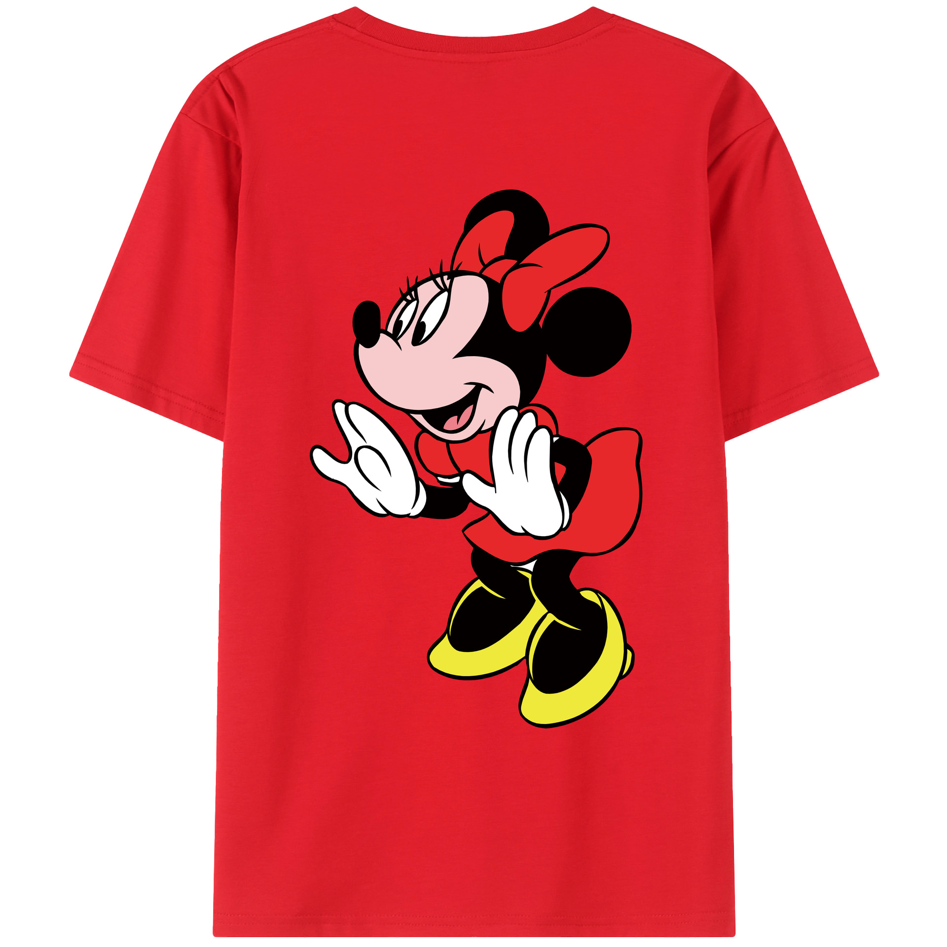 ミッキーマウス Mickey Mouse 綿100％ メンズ半袖Tシャツ（バックプリント） 通気性