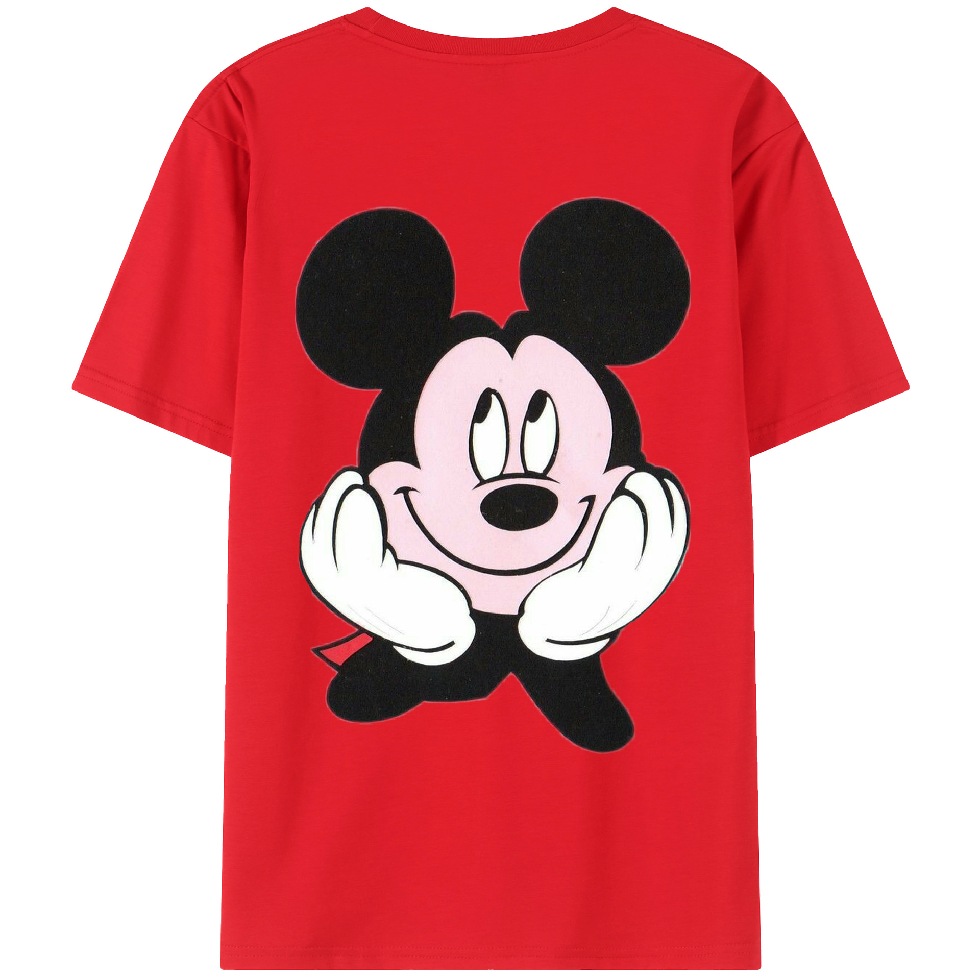 ミッキーマウス Mickey Mouse 綿100％ メンズ半袖Tシャツ（バックプリント） 通気性