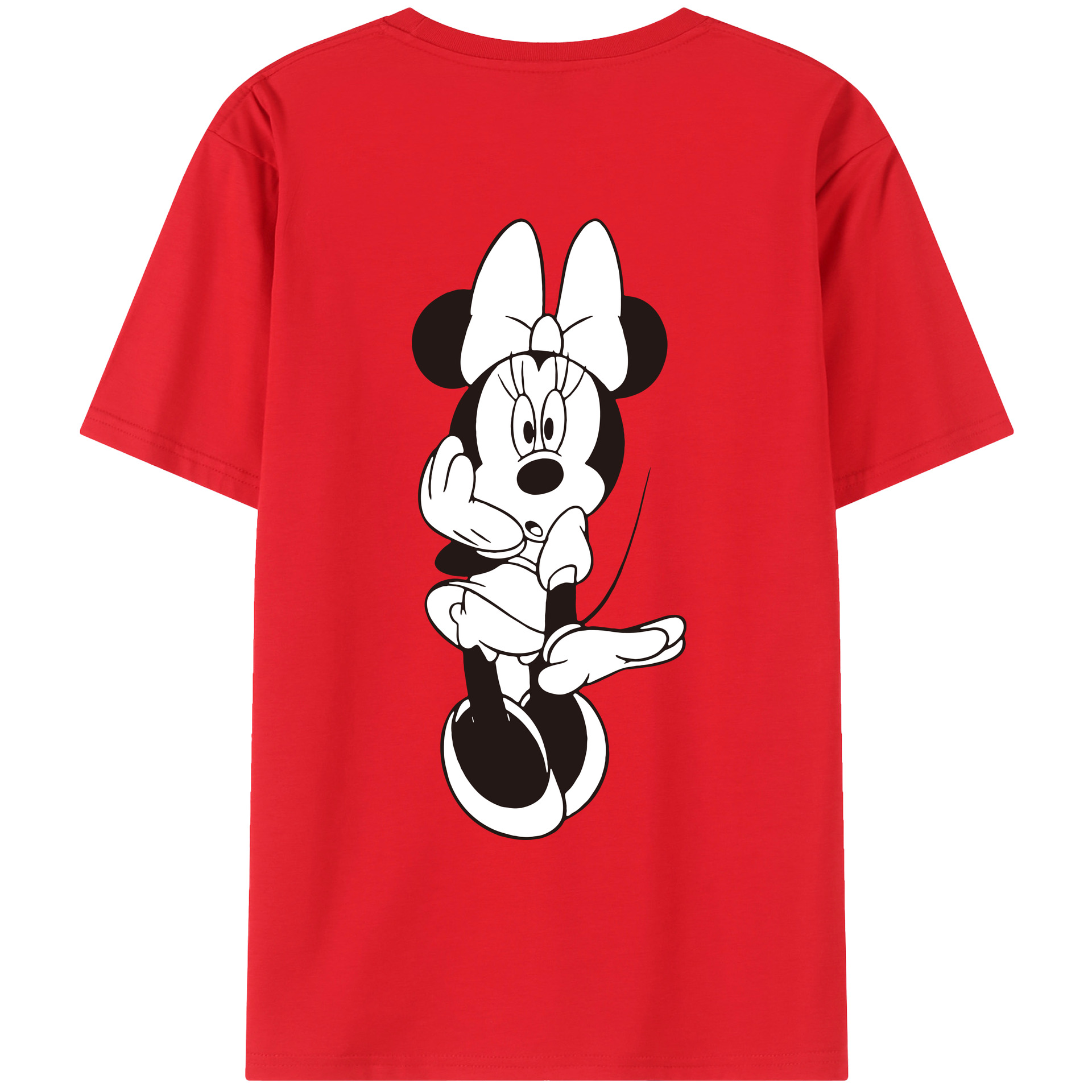 ミッキーマウス Mickey Mouse 綿100％ メンズ半袖Tシャツ（バックプリント） 通気性
