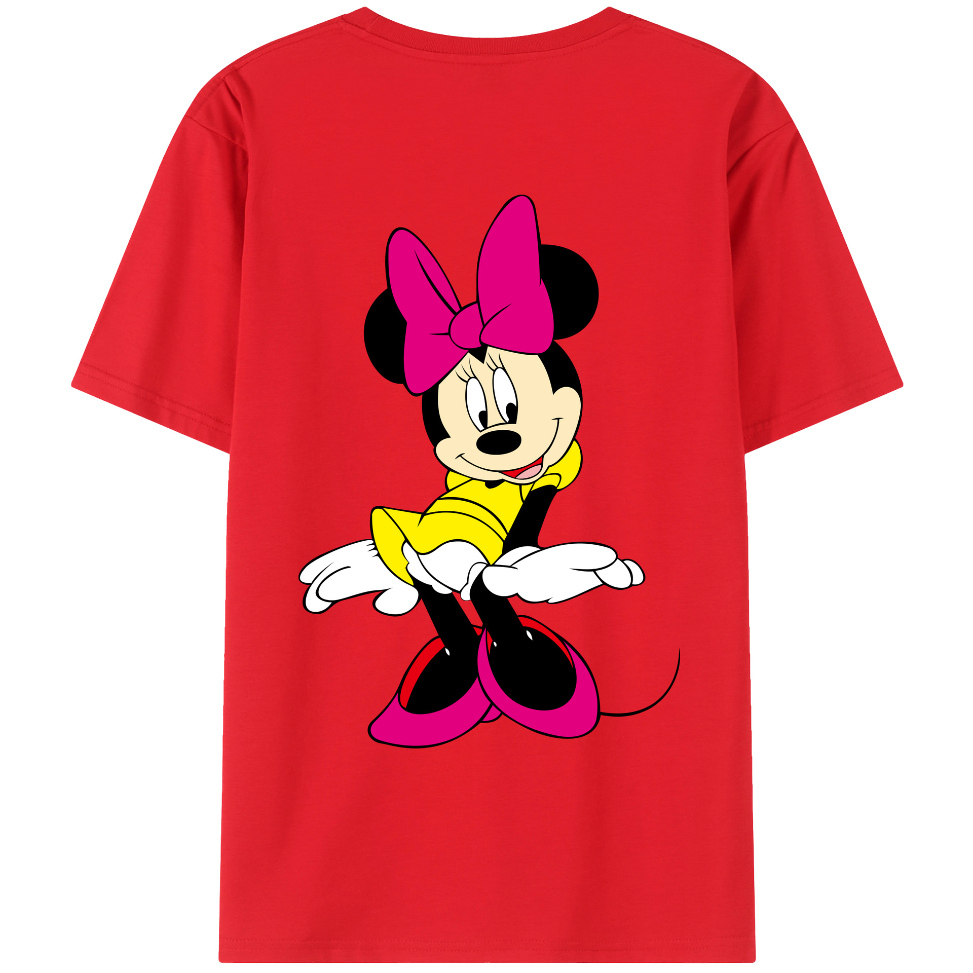 ミッキーマウス Mickey Mouse 綿100％ メンズ半袖Tシャツ（バックプリント） 通気性
