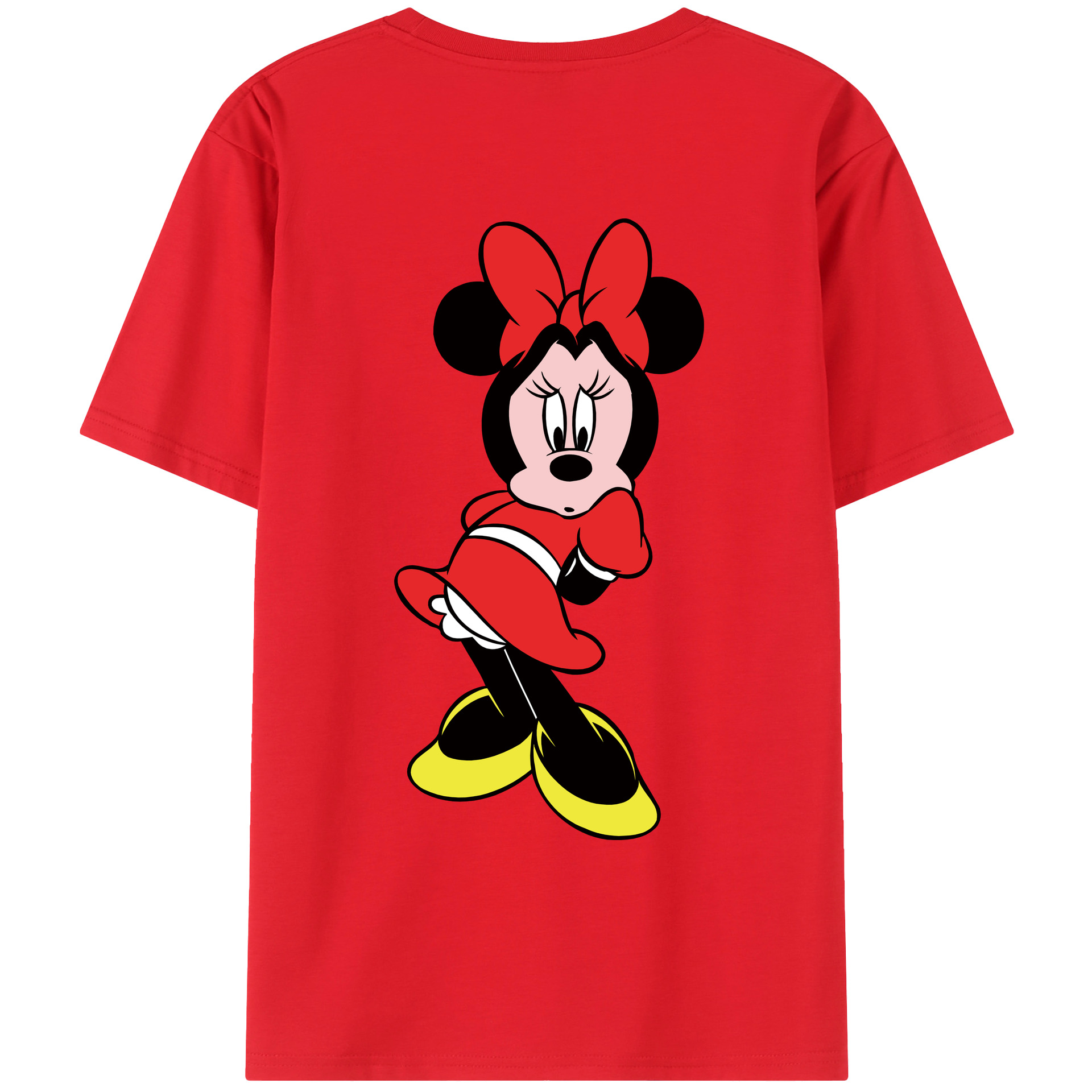ミッキーマウス Mickey Mouse 綿100％ メンズ半袖Tシャツ（バックプリント） 通気性