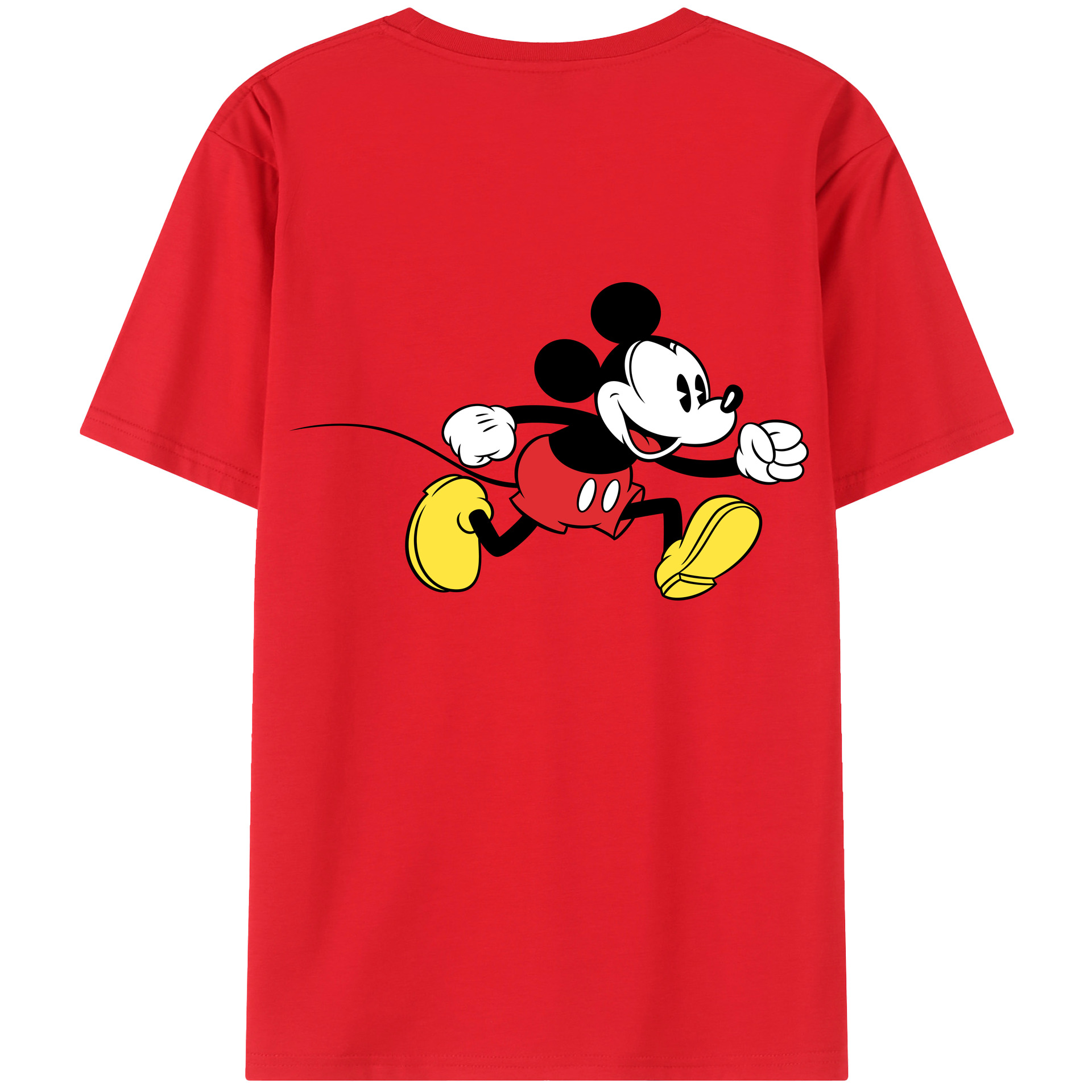 （画像用） ミッキーマウス Mickey Mouse 綿100％ メンズ半袖Tシャツ（バックプリント） 通気性
