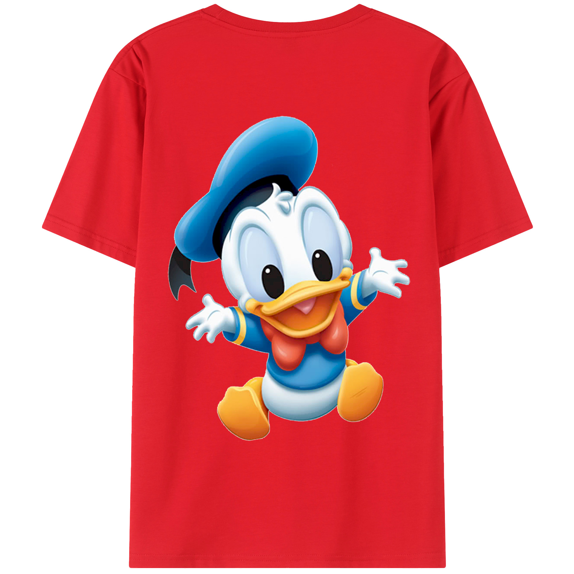 ミッキーマウス Mickey Mouse 綿100％ メンズ半袖Tシャツ（バックプリント） 通気性