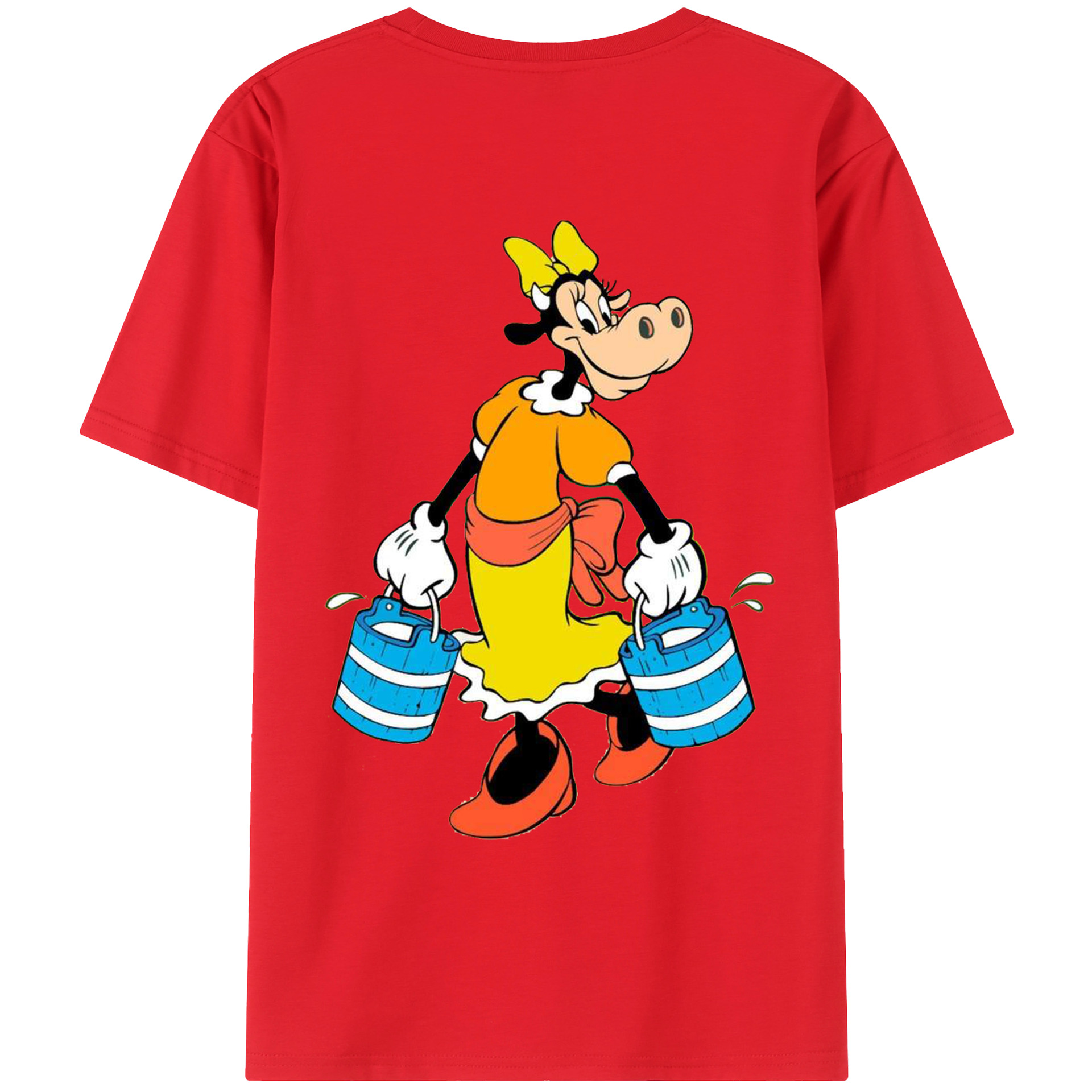 ミッキーマウス Mickey Mouse 綿100％ メンズ半袖Tシャツ（バックプリント） 通気性