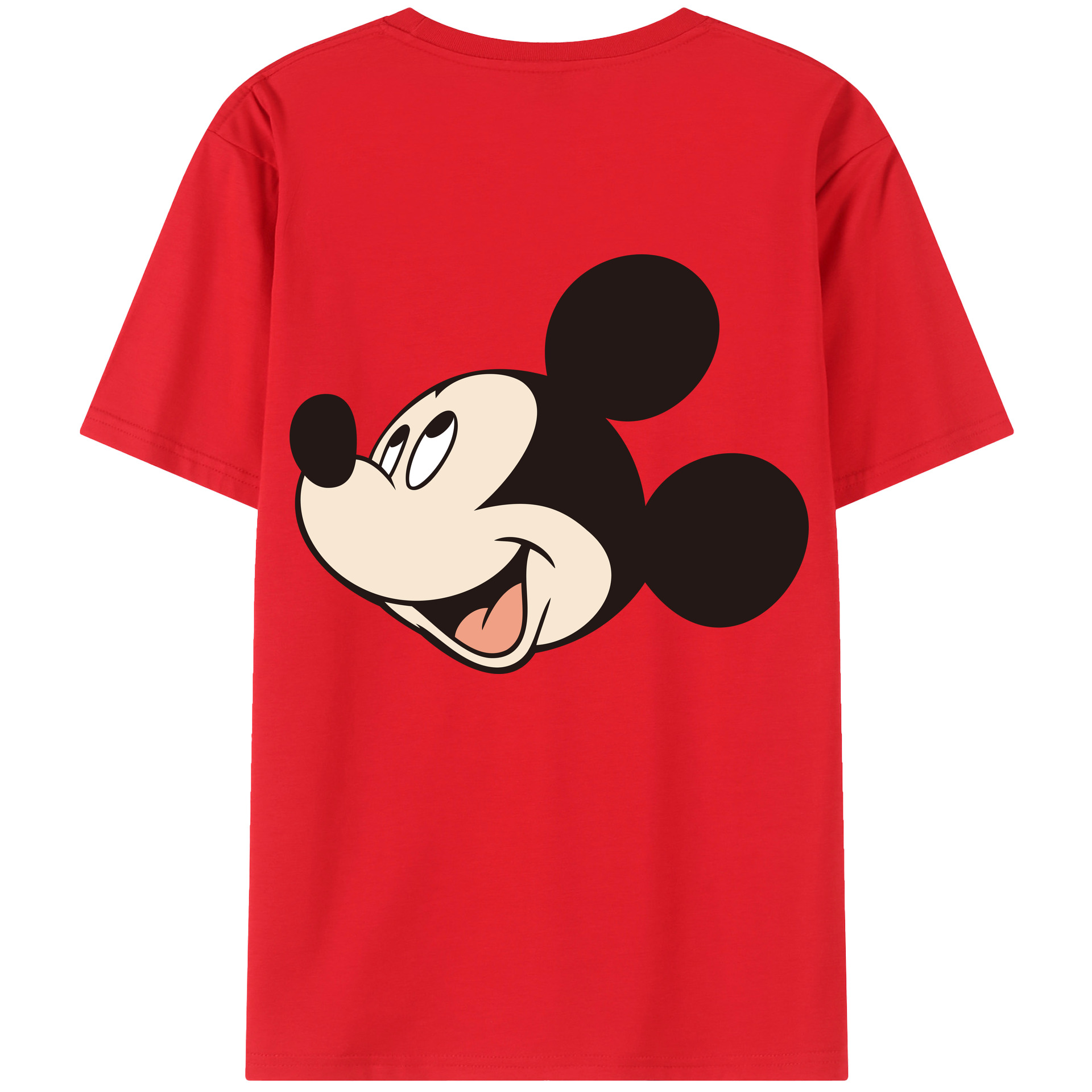 ミッキーマウス Mickey Mouse 綿100％ メンズ半袖Tシャツ（バックプリント） 通気性