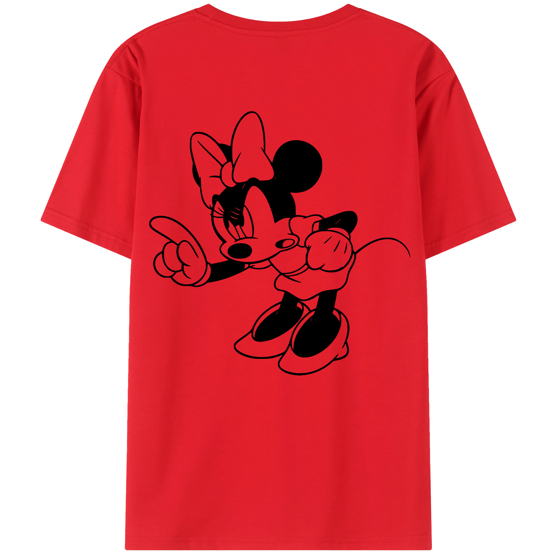 ミッキーマウス Mickey Mouse 綿100％ メンズ半袖Tシャツ（バックプリント） 通気性