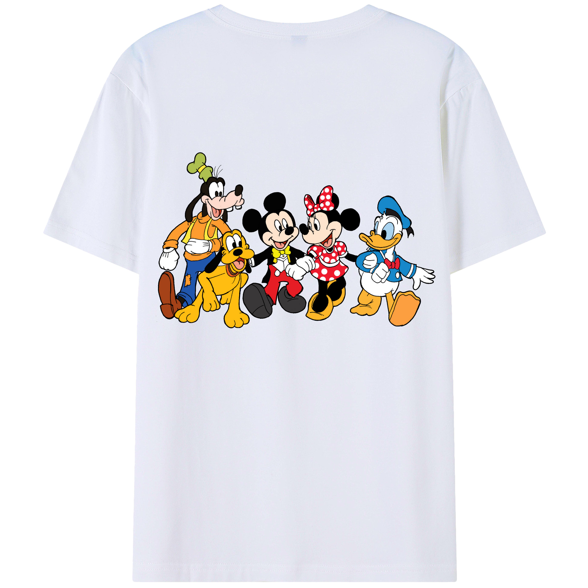 （画像用） ミッキーマウス Mickey Mouse 綿100％ メンズ半袖Tシャツ（バックプリント） 通気性