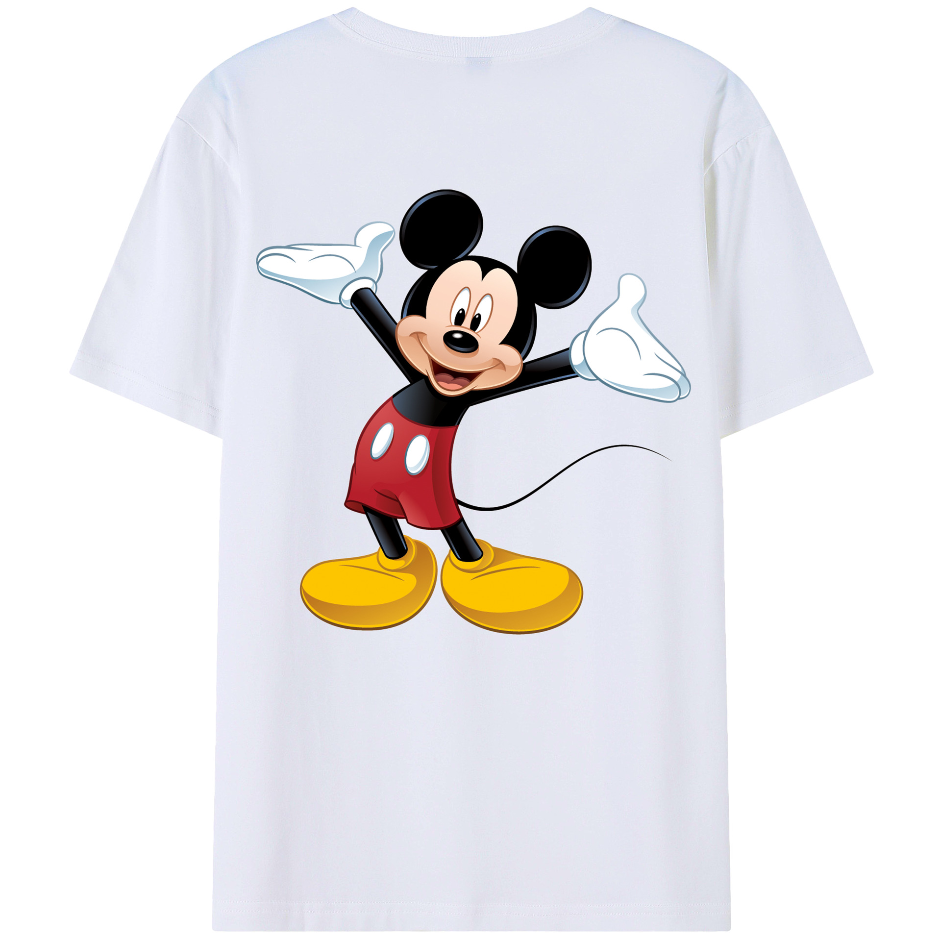 （画像用） ミッキーマウス Mickey Mouse 綿100％ メンズ半袖Tシャツ（バックプリント） 通気性