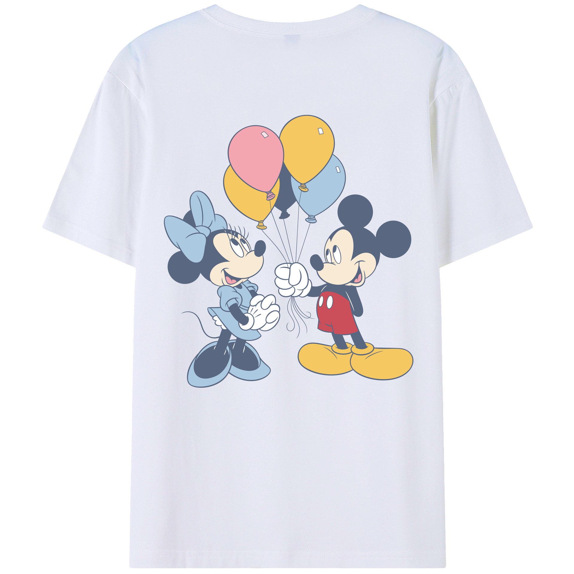 ミッキーマウス Mickey Mouse 綿100％ メンズ半袖Tシャツ（バックプリント） 通気性
