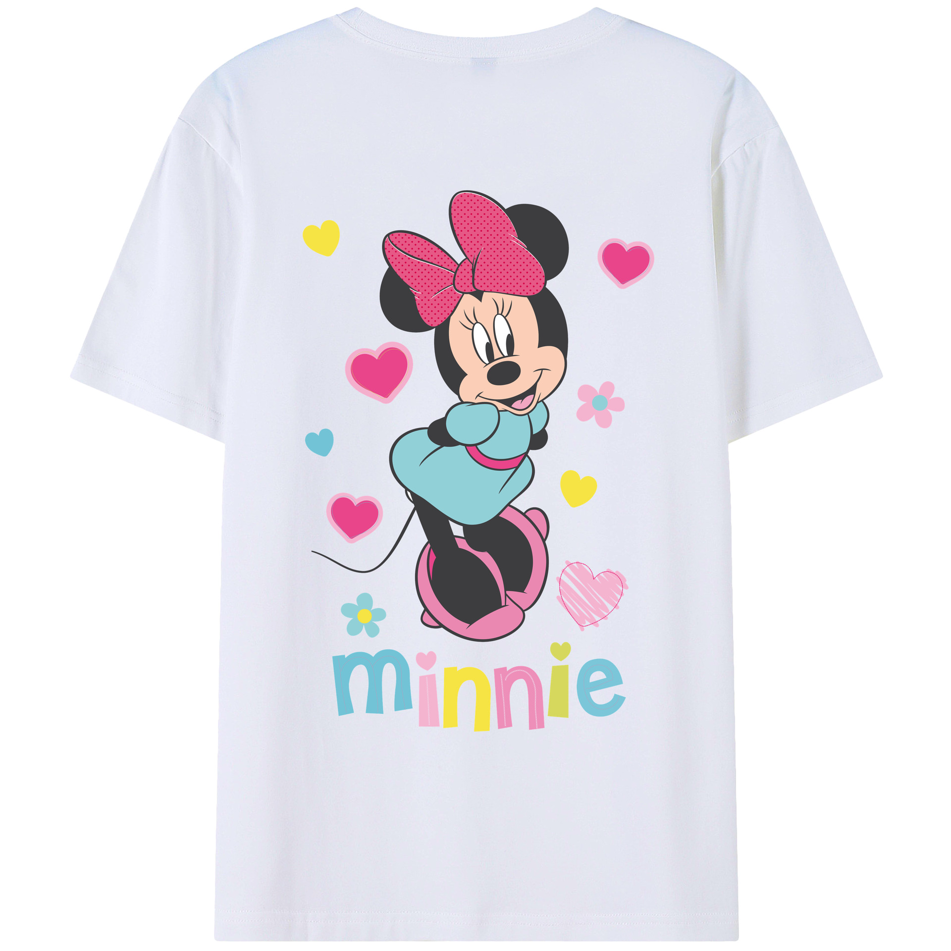 ミッキーマウス Mickey Mouse 綿100％ メンズ半袖Tシャツ（バックプリント） 通気性