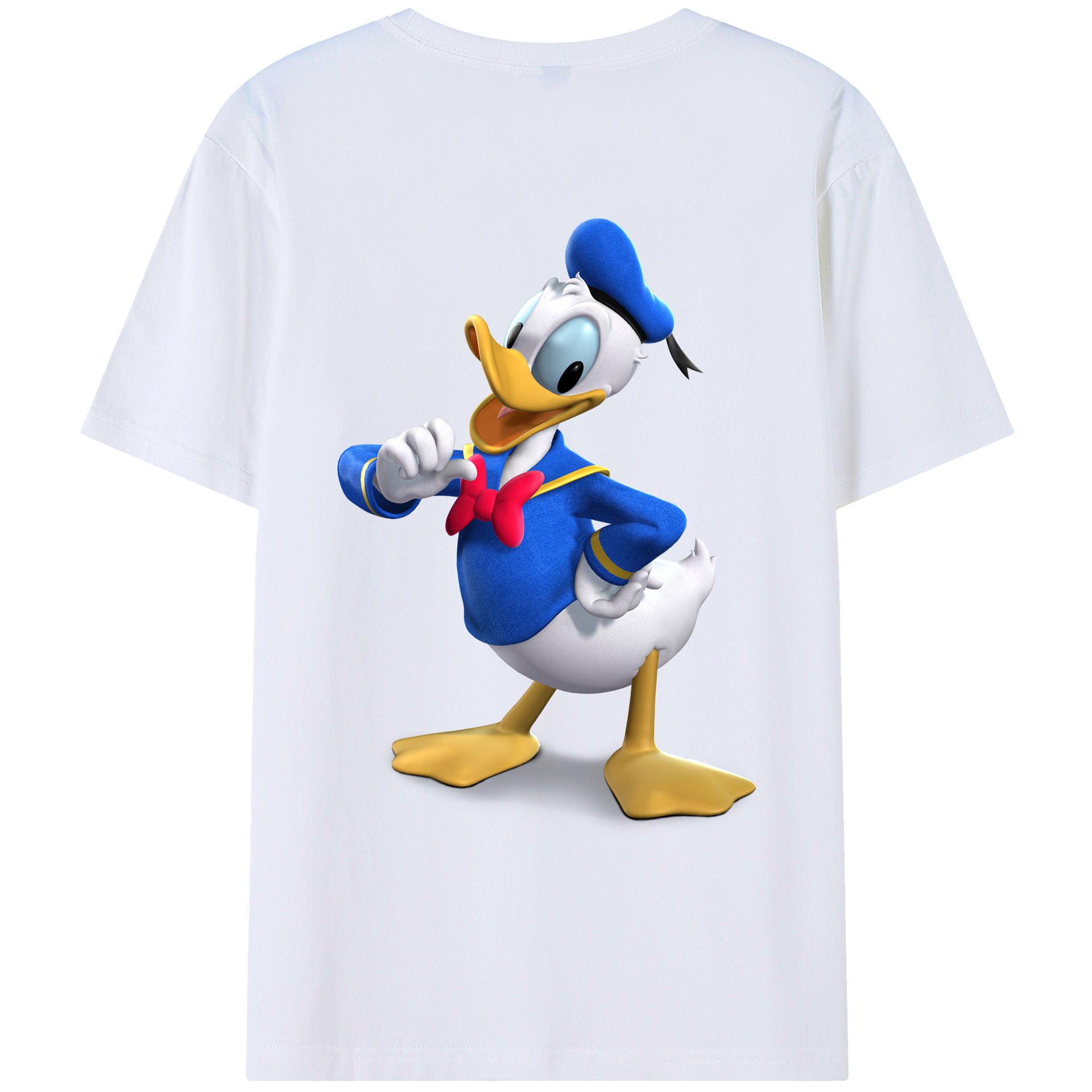 ミッキーマウス Mickey Mouse 綿100％ メンズ半袖Tシャツ（バックプリント） 通気性