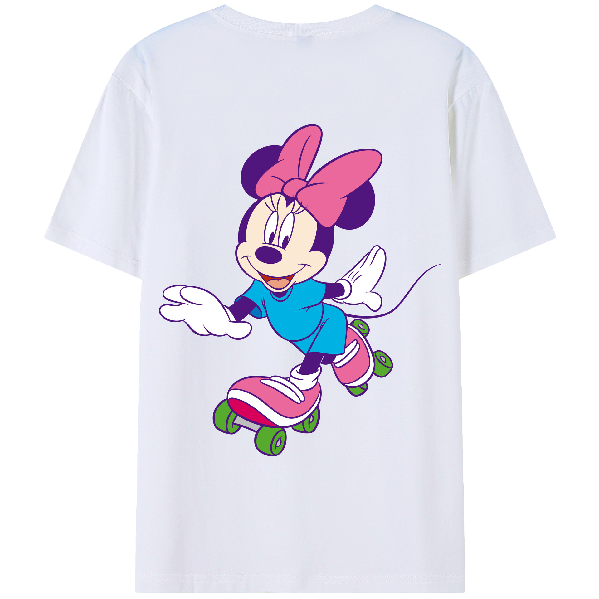 ミッキーマウス Mickey Mouse 綿100％ メンズ半袖Tシャツ（バックプリント） 通気性