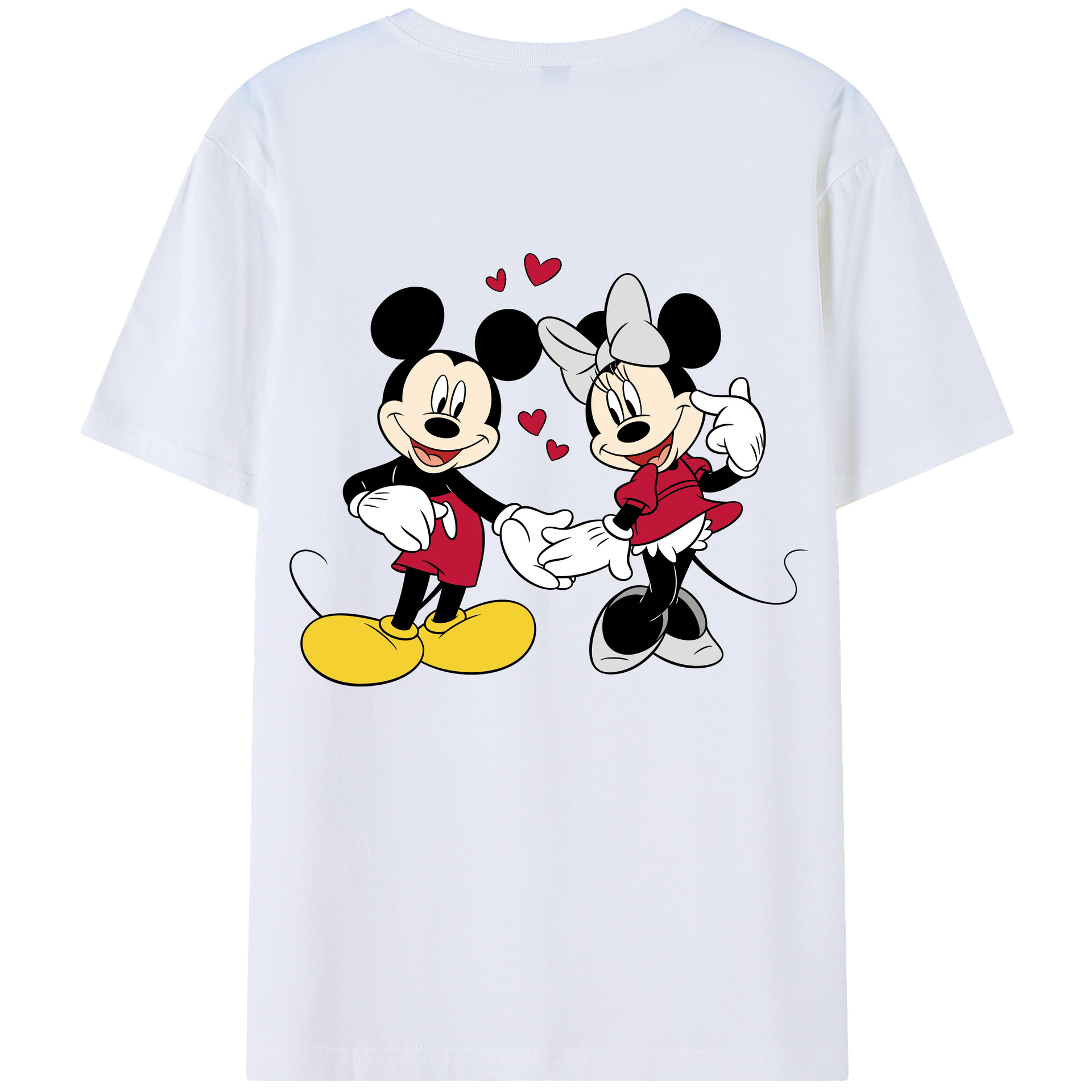 ミッキーマウス Mickey Mouse 綿100％ メンズ半袖Tシャツ（バックプリント） 通気性