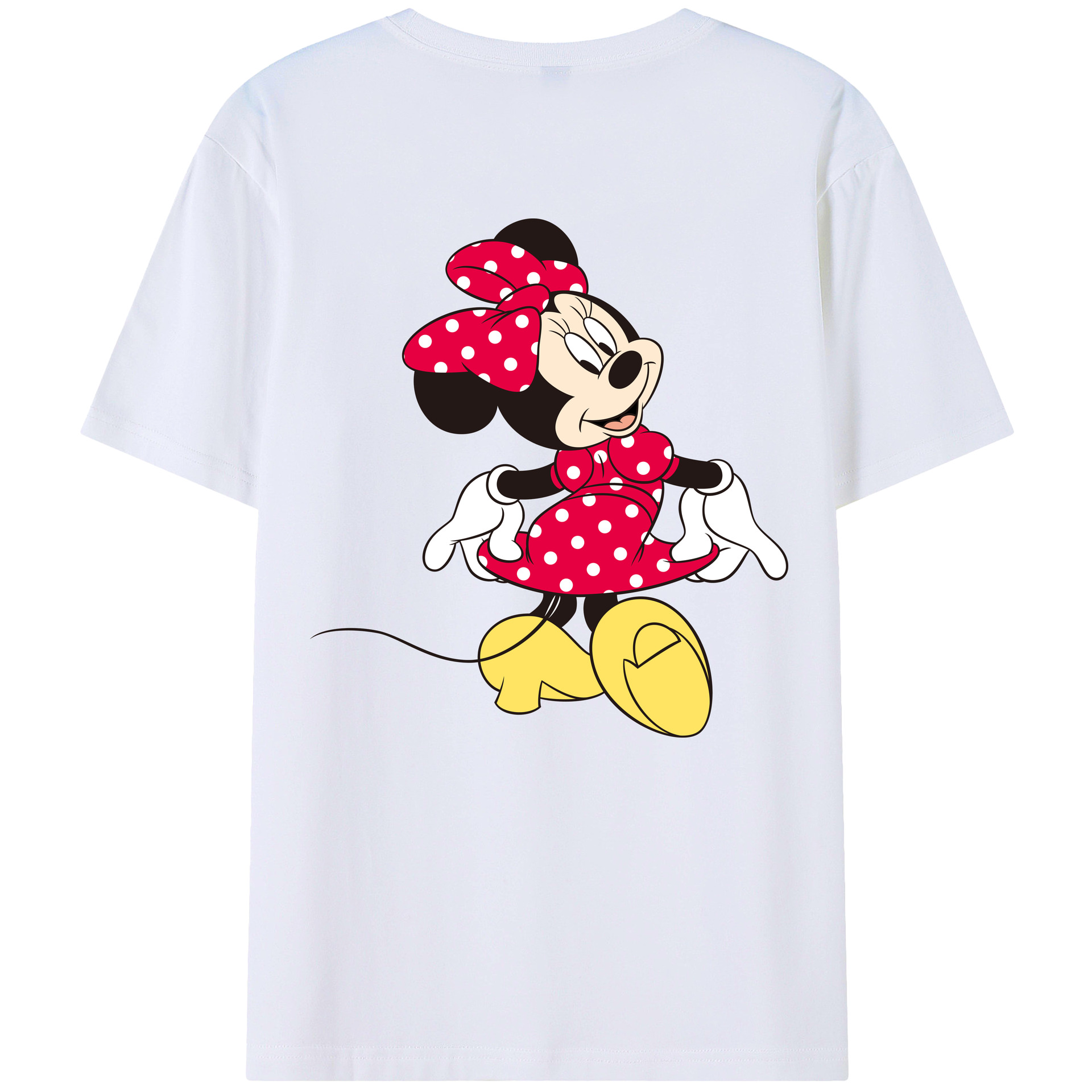 ミッキーマウス Mickey Mouse 綿100％ メンズ半袖Tシャツ（バックプリント） 通気性