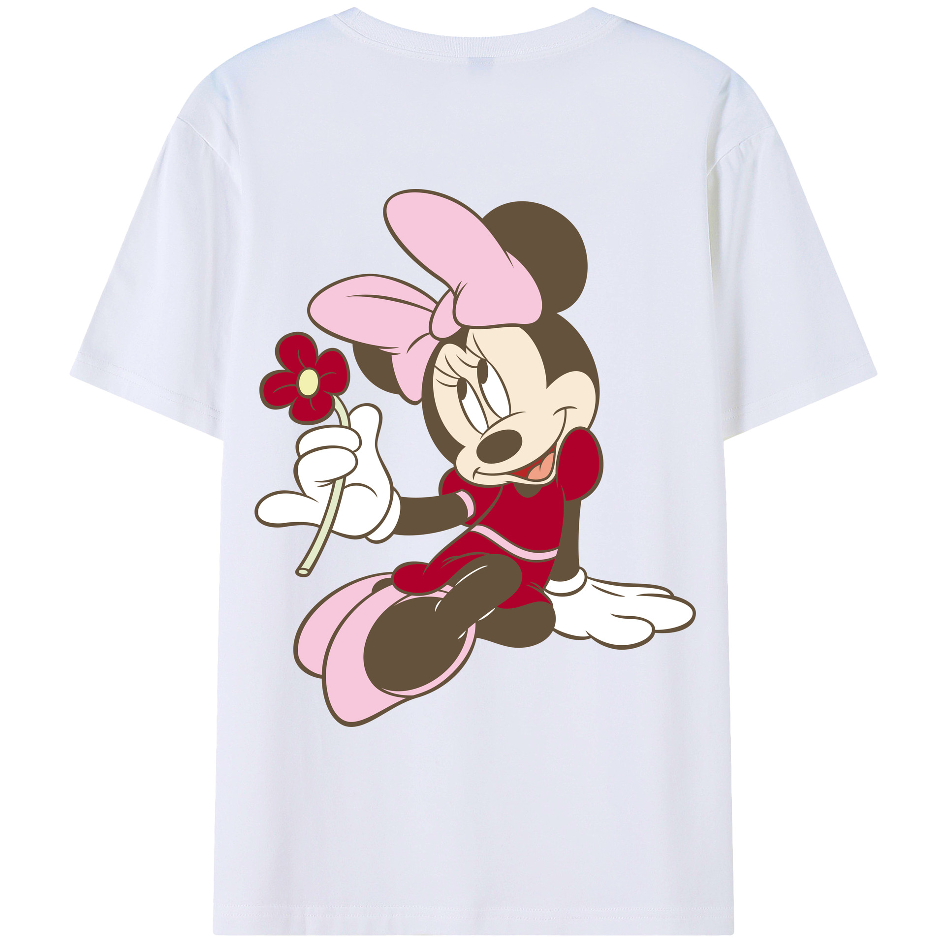 ミッキーマウス Mickey Mouse 綿100％ メンズ半袖Tシャツ（バックプリント） 通気性