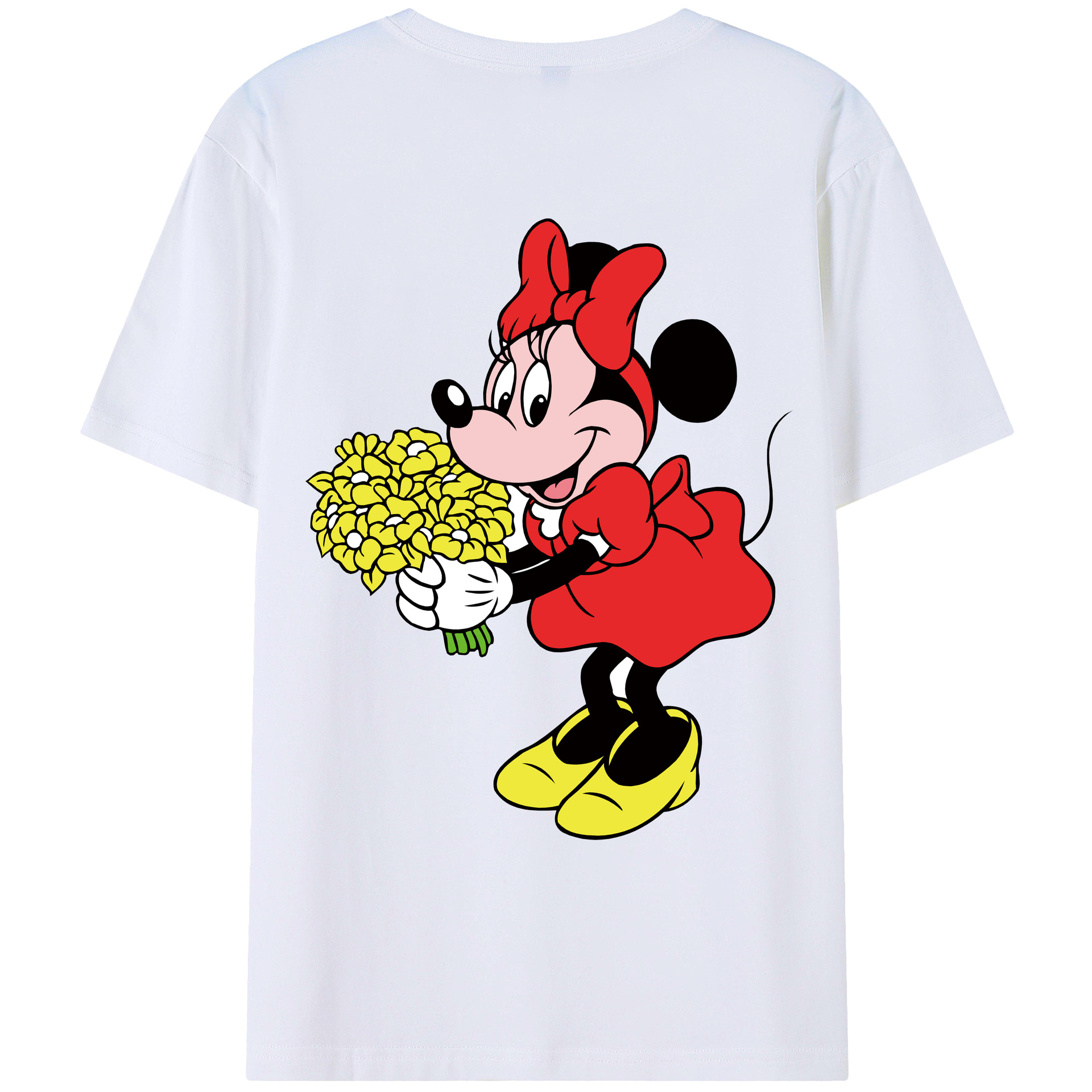 ミッキーマウス Mickey Mouse 綿100％ メンズ半袖Tシャツ（バックプリント） 通気性