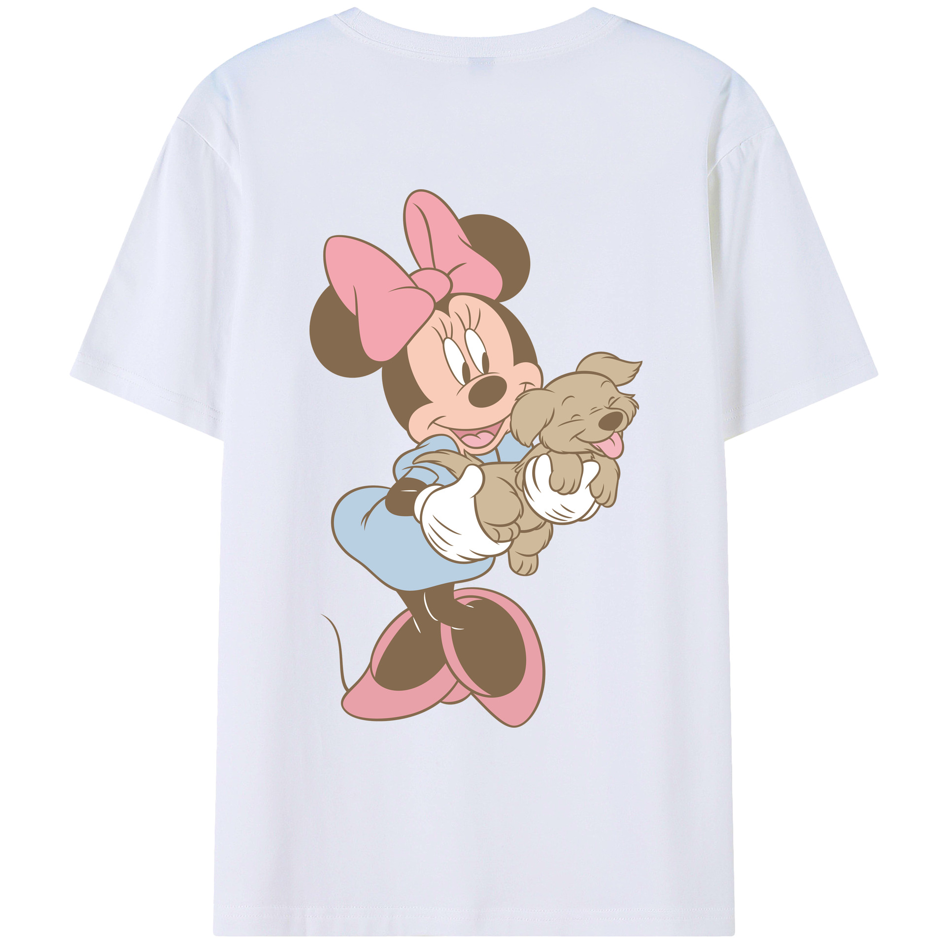 ミッキーマウス Mickey Mouse 綿100％ メンズ半袖Tシャツ（バックプリント） 通気性