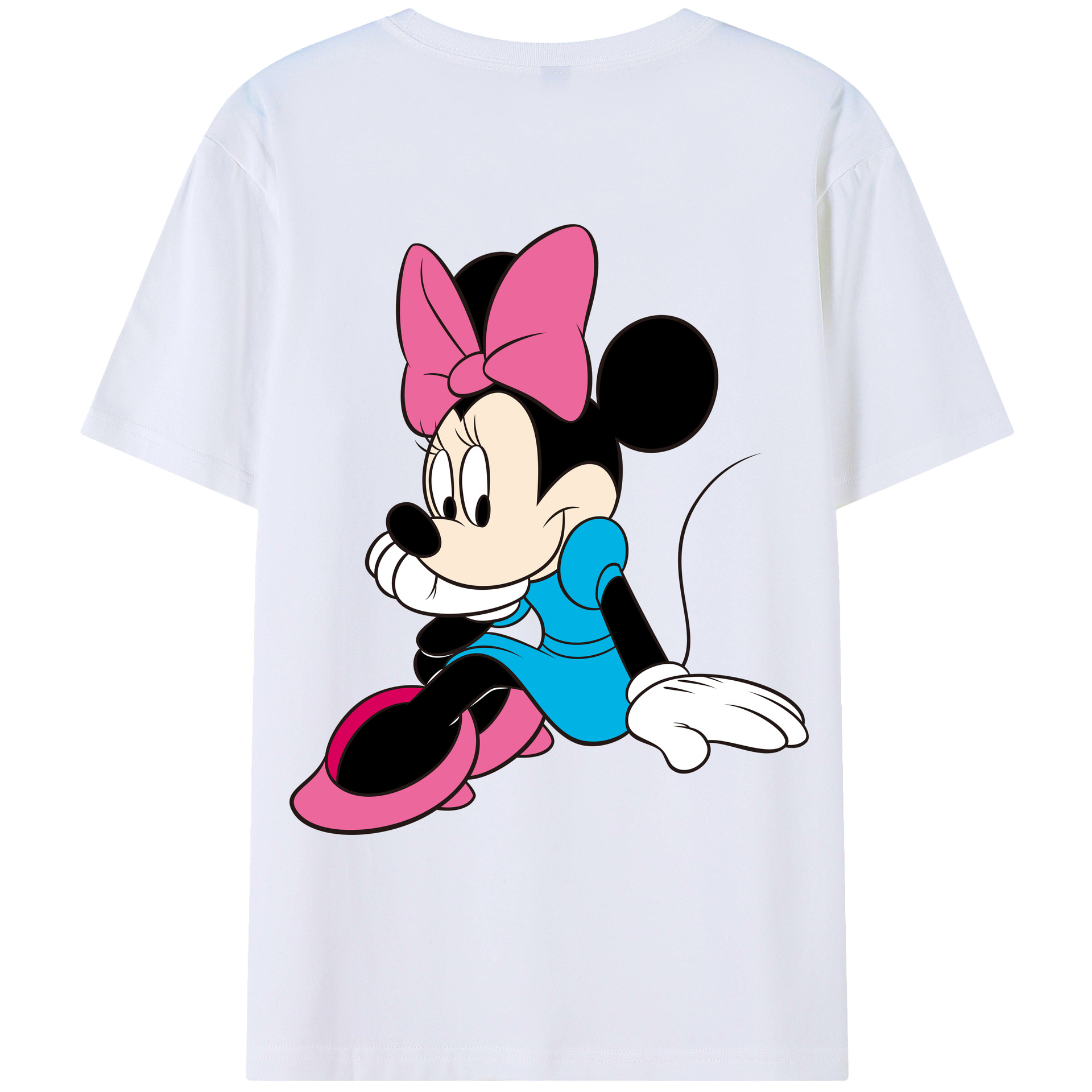 ミッキーマウス Mickey Mouse 綿100％ メンズ半袖Tシャツ（バックプリント） 通気性