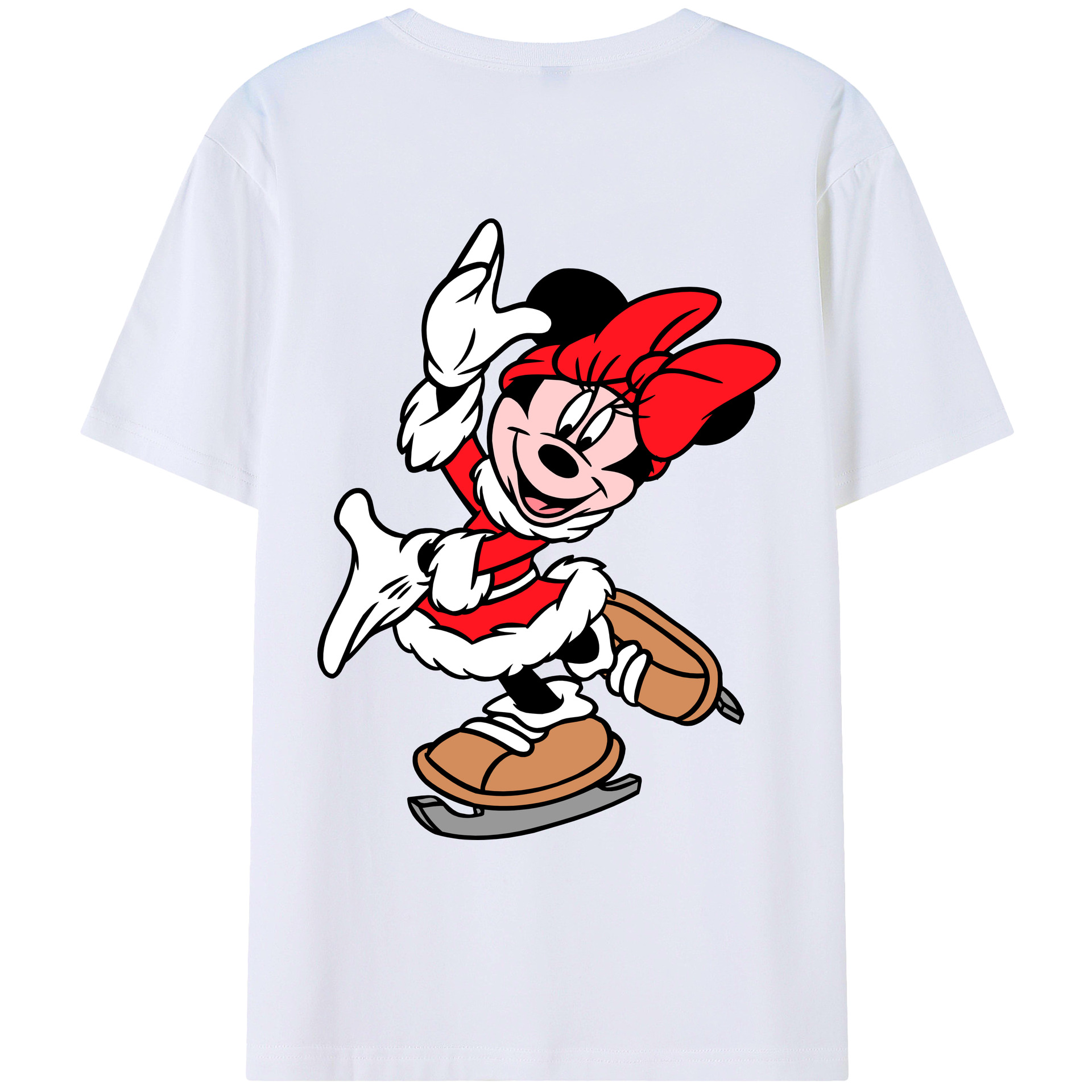 ミッキーマウス Mickey Mouse 綿100％ メンズ半袖Tシャツ（バックプリント） 通気性