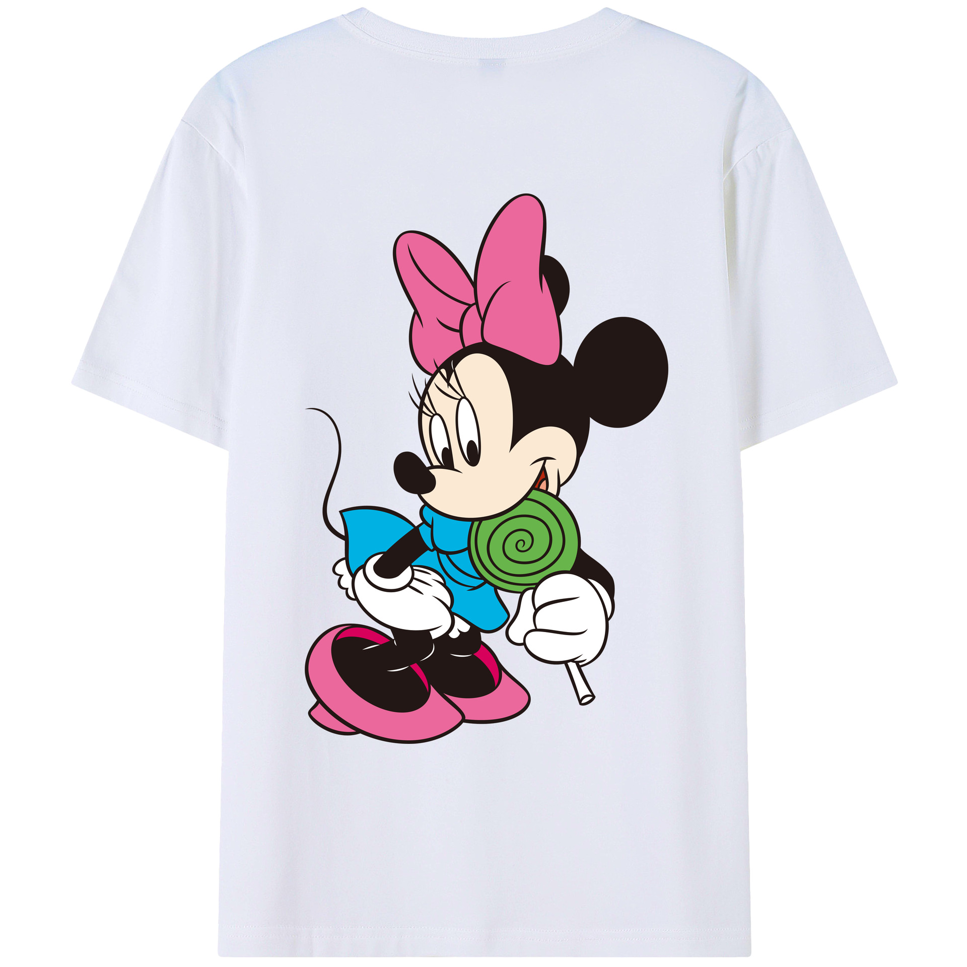 ミッキーマウス Mickey Mouse 綿100％ メンズ半袖Tシャツ（バックプリント） 通気性