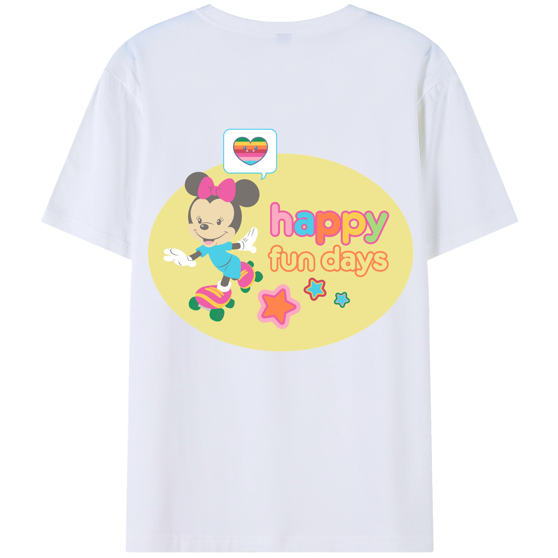 （画像用） ミッキーマウス Mickey Mouse 綿100％ メンズ半袖Tシャツ（バックプリント） 通気性