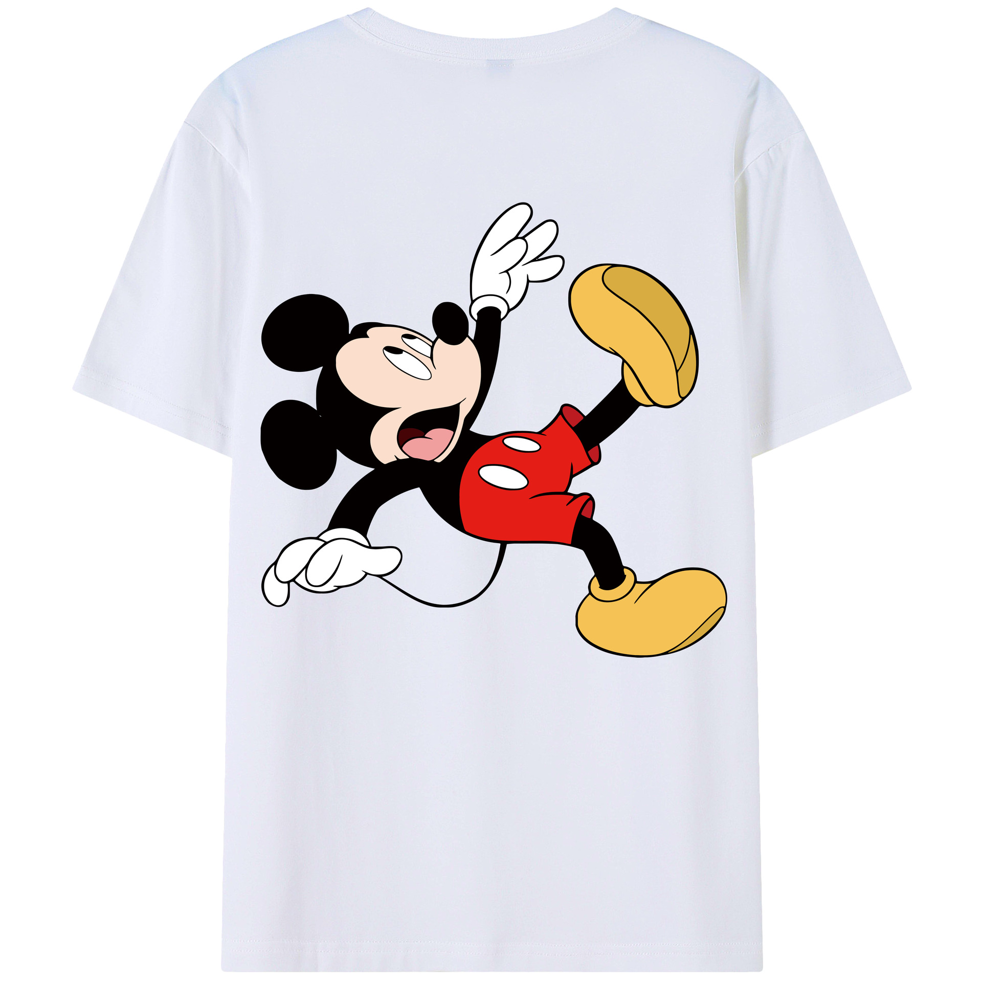 （画像用） ミッキーマウス Mickey Mouse 綿100％ メンズ半袖Tシャツ（バックプリント） 通気性