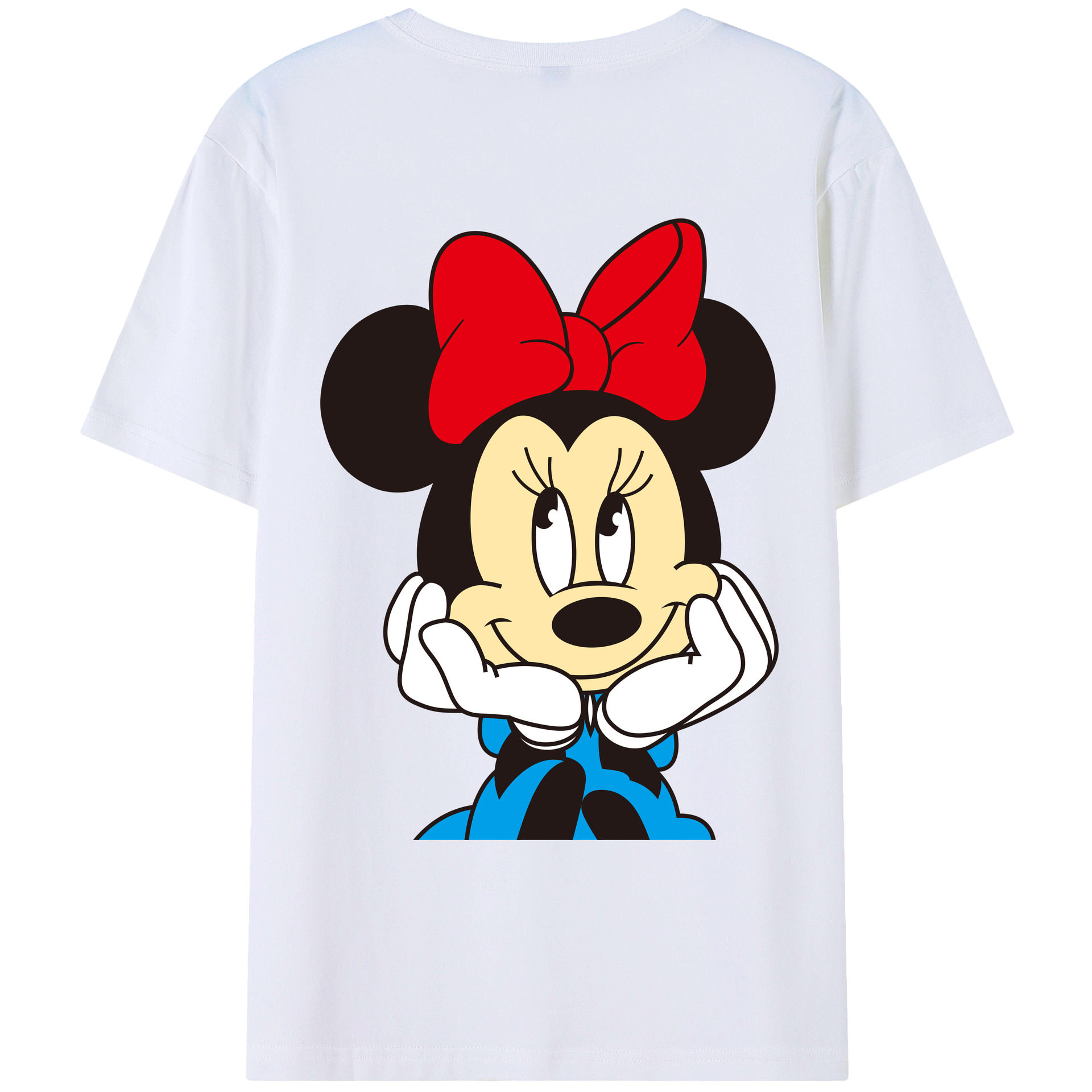 ミッキーマウス Mickey Mouse 綿100％ メンズ半袖Tシャツ（バックプリント） 通気性