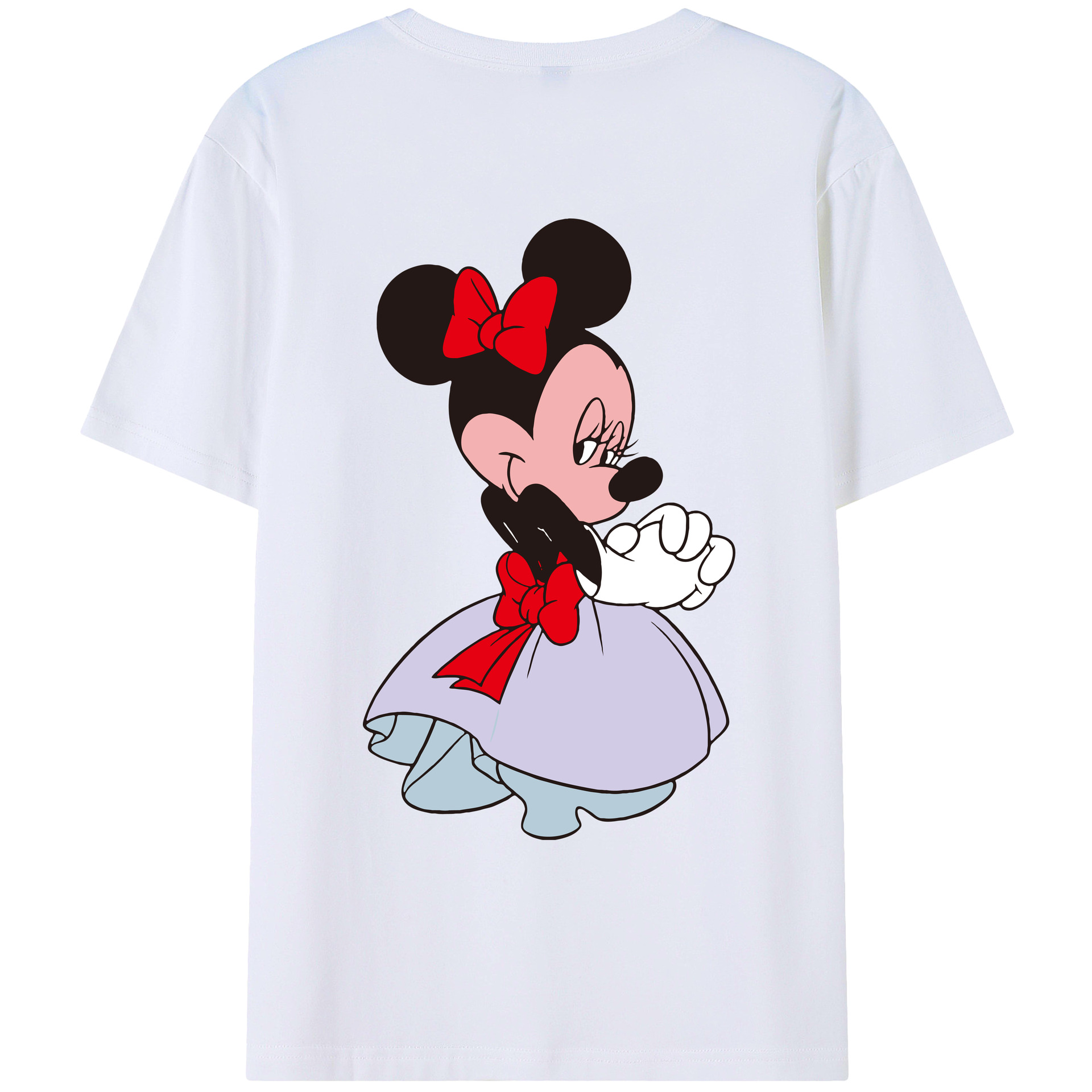 ミッキーマウス Mickey Mouse 綿100％ メンズ半袖Tシャツ（バックプリント） 通気性
