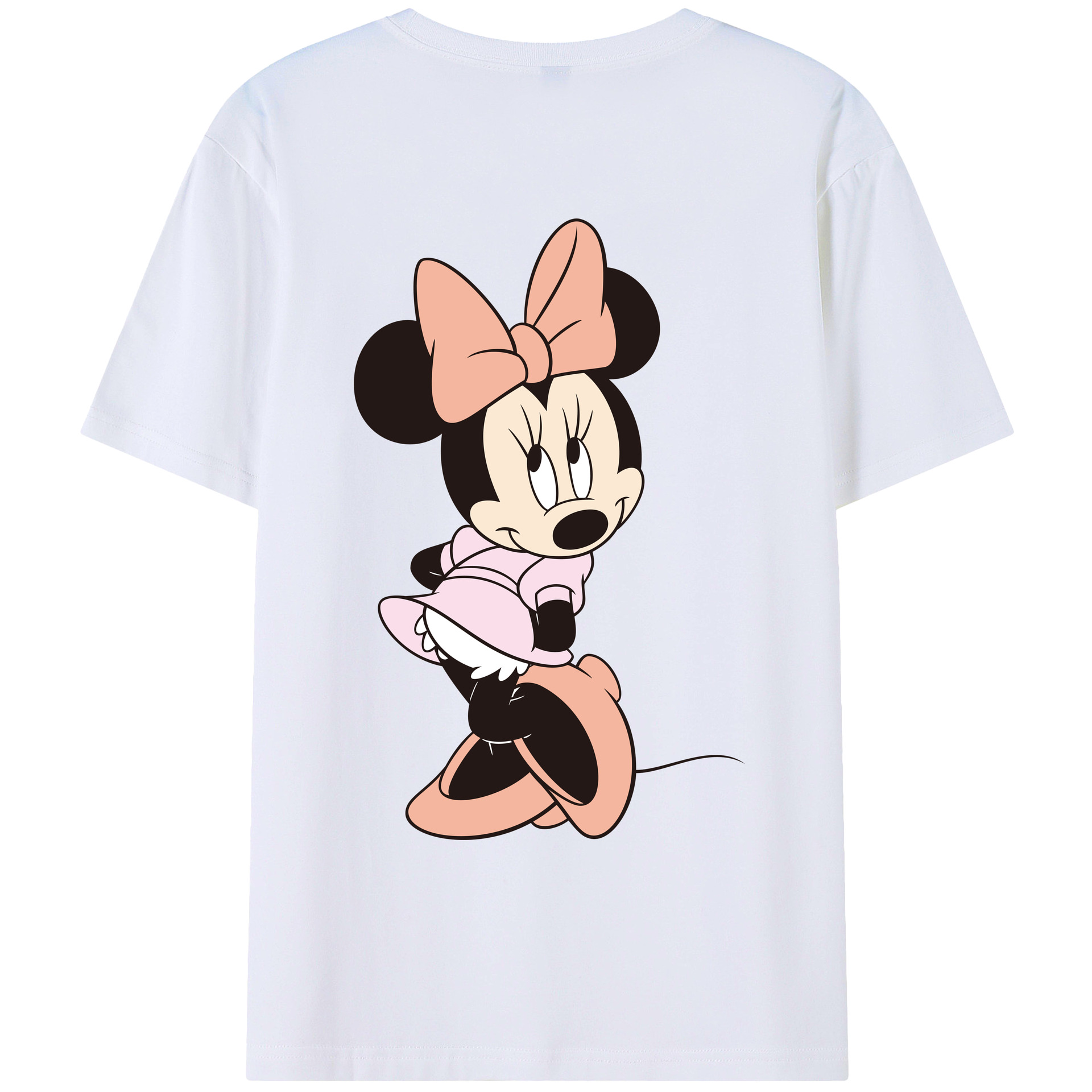 ミッキーマウス Mickey Mouse 綿100％ メンズ半袖Tシャツ（バックプリント） 通気性