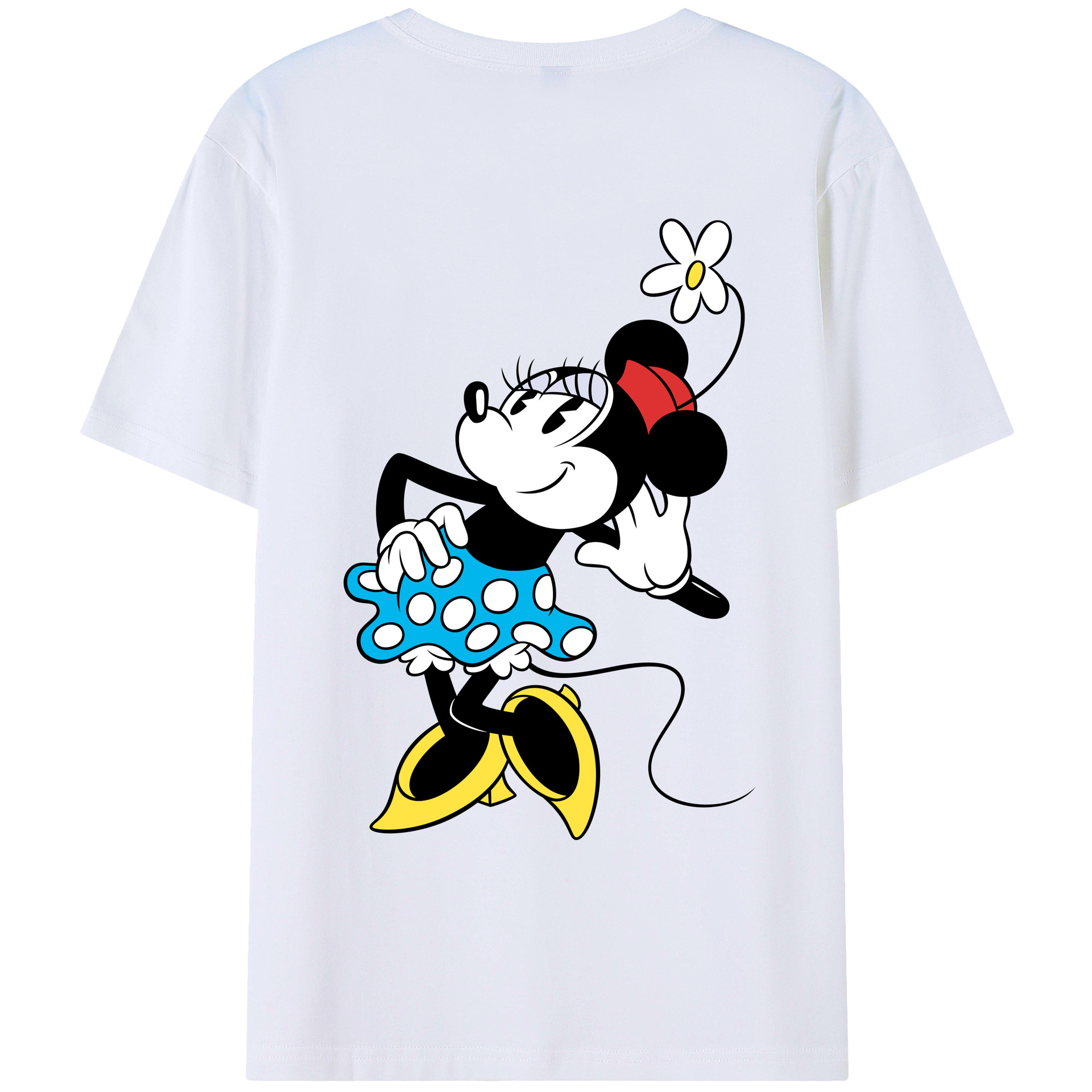 ミッキーマウス Mickey Mouse 綿100％ メンズ半袖Tシャツ（バックプリント） 通気性