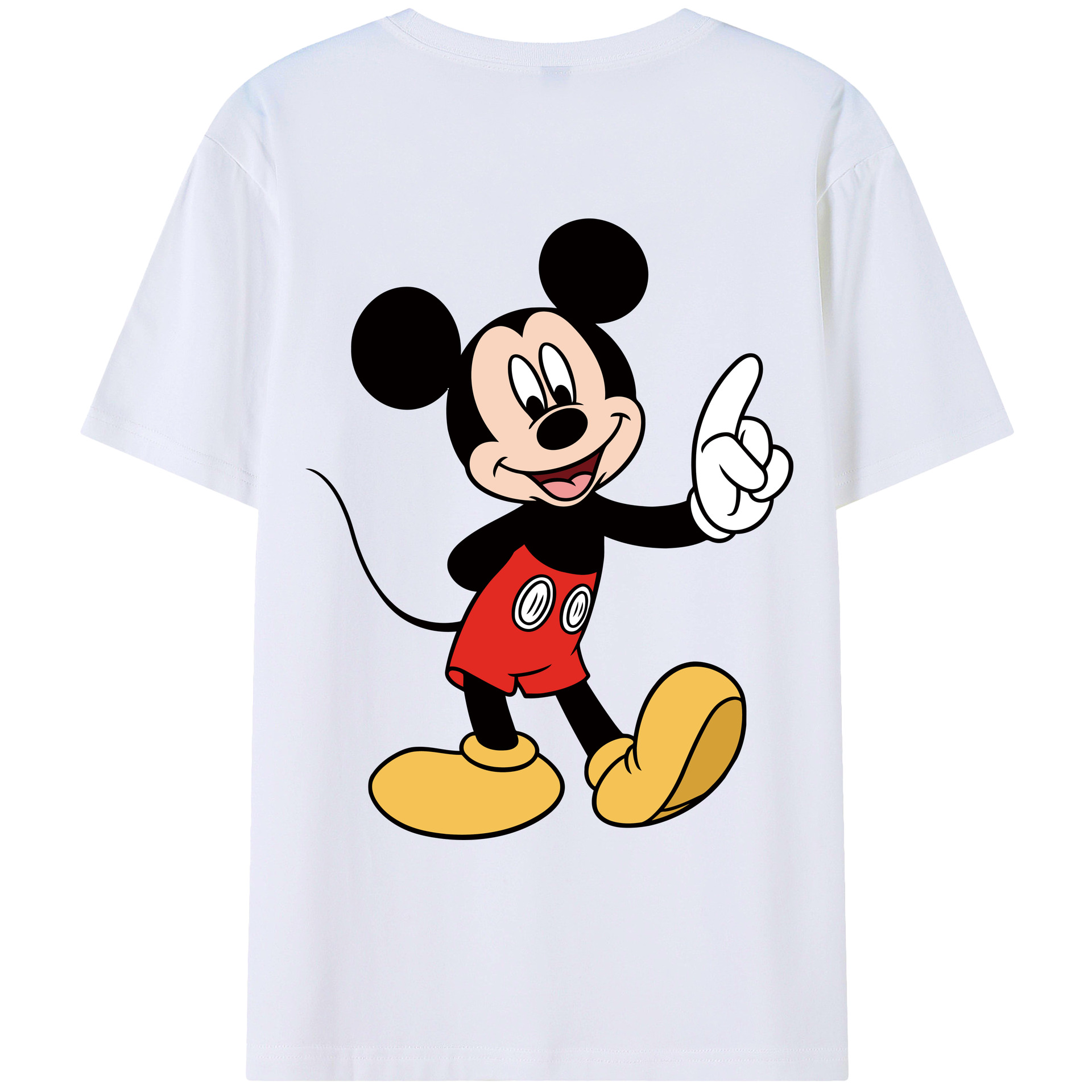 ミッキーマウス Mickey Mouse 綿100％ メンズ半袖Tシャツ（バックプリント） 通気性