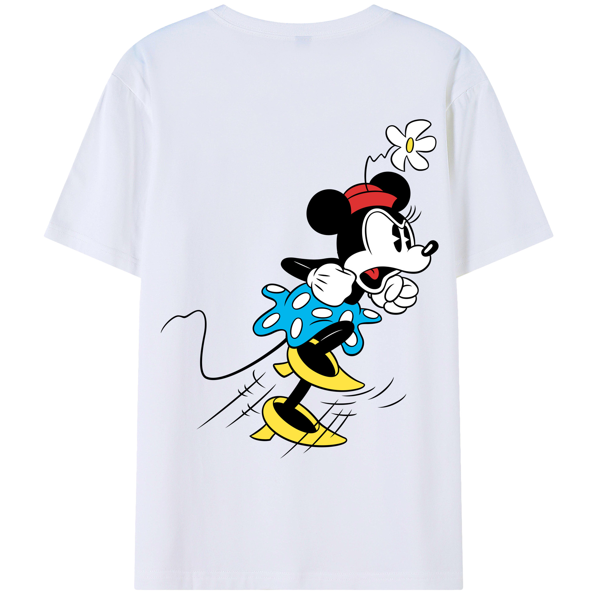 ミッキーマウス Mickey Mouse 綿100％ メンズ半袖Tシャツ（バックプリント） 通気性