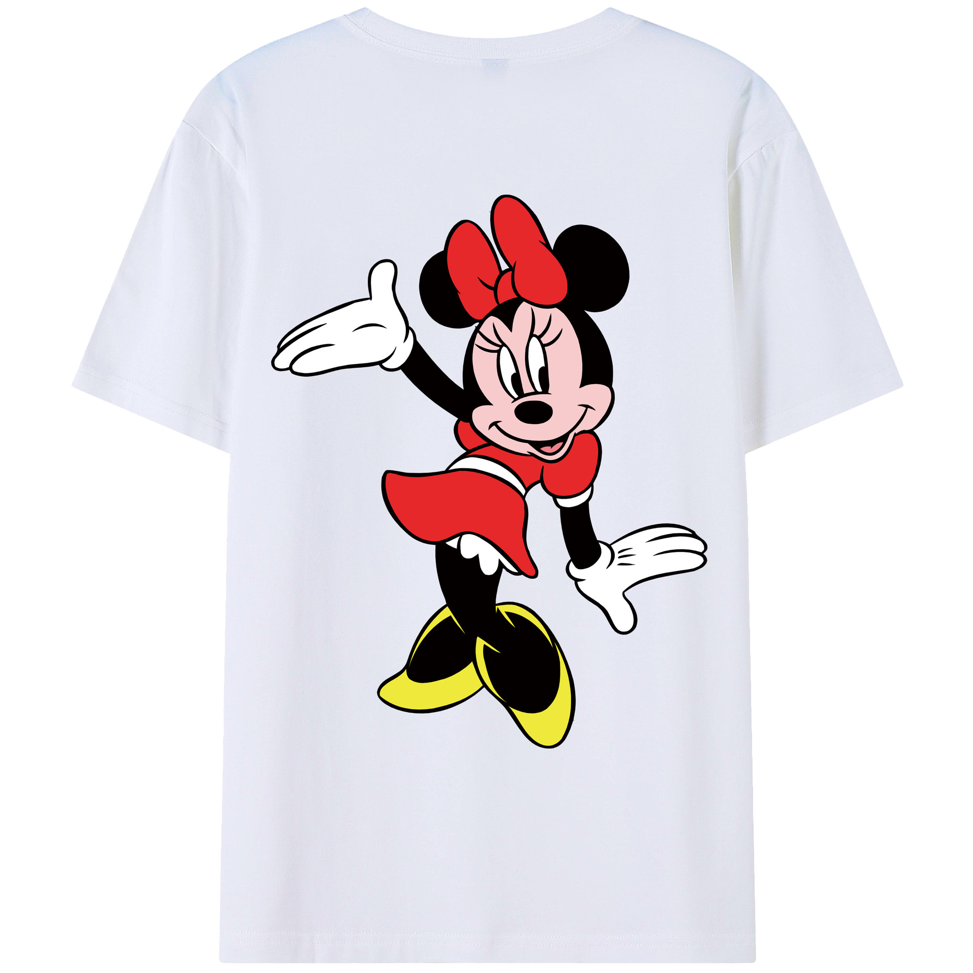 ミッキーマウス Mickey Mouse 綿100％ メンズ半袖Tシャツ（バックプリント） 通気性