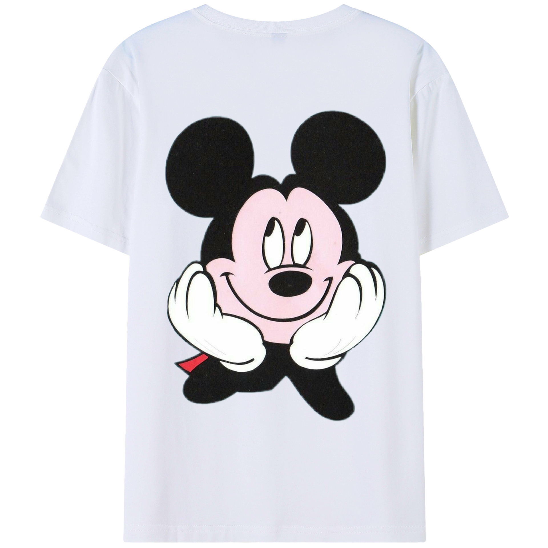 ミッキーマウス Mickey Mouse 綿100％ メンズ半袖Tシャツ（バックプリント） 通気性