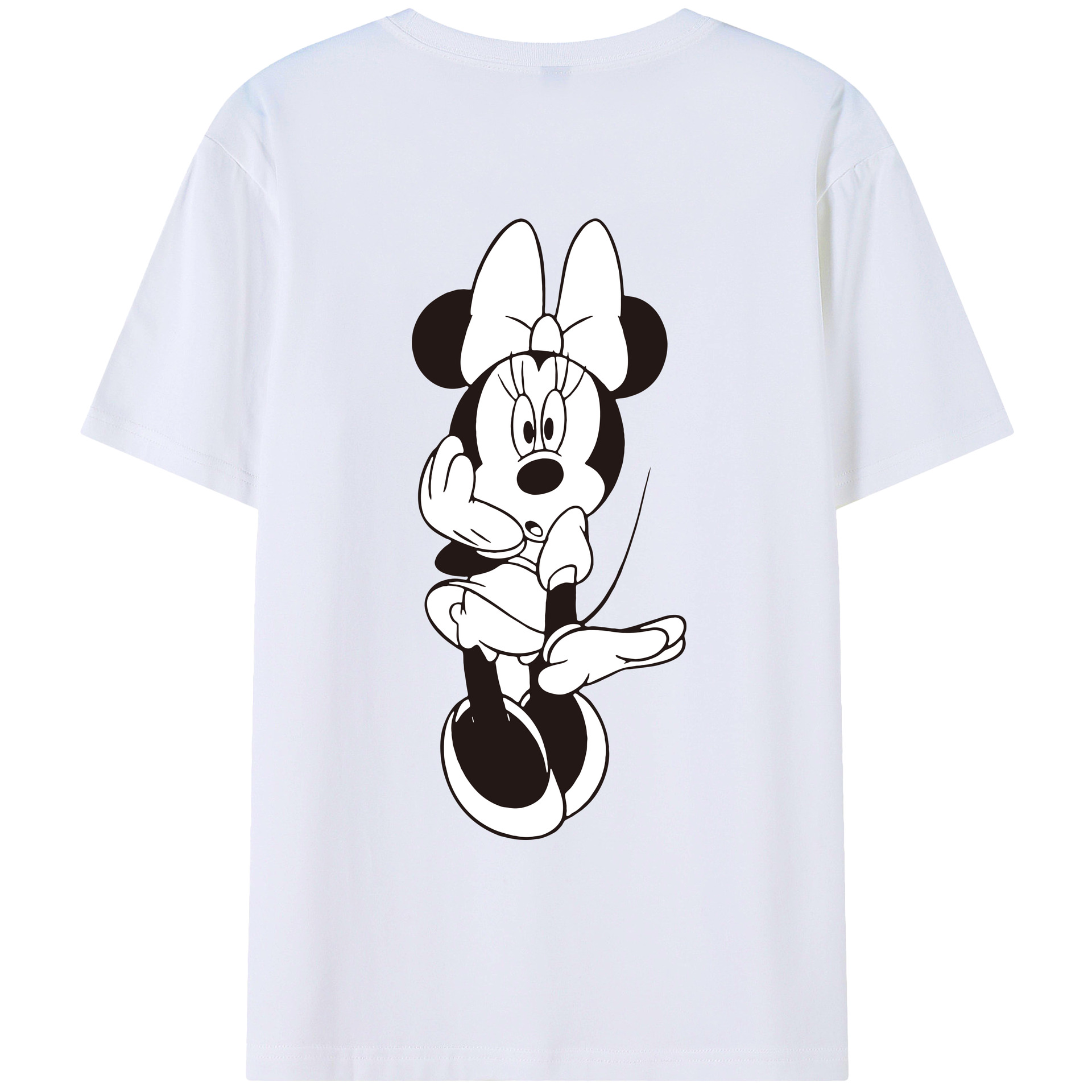 ミッキーマウス Mickey Mouse 綿100％ メンズ半袖Tシャツ（バックプリント） 通気性