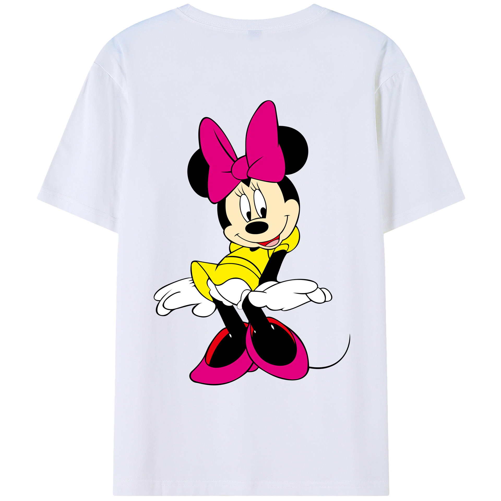 ミッキーマウス Mickey Mouse 綿100％ メンズ半袖Tシャツ（バックプリント） 通気性