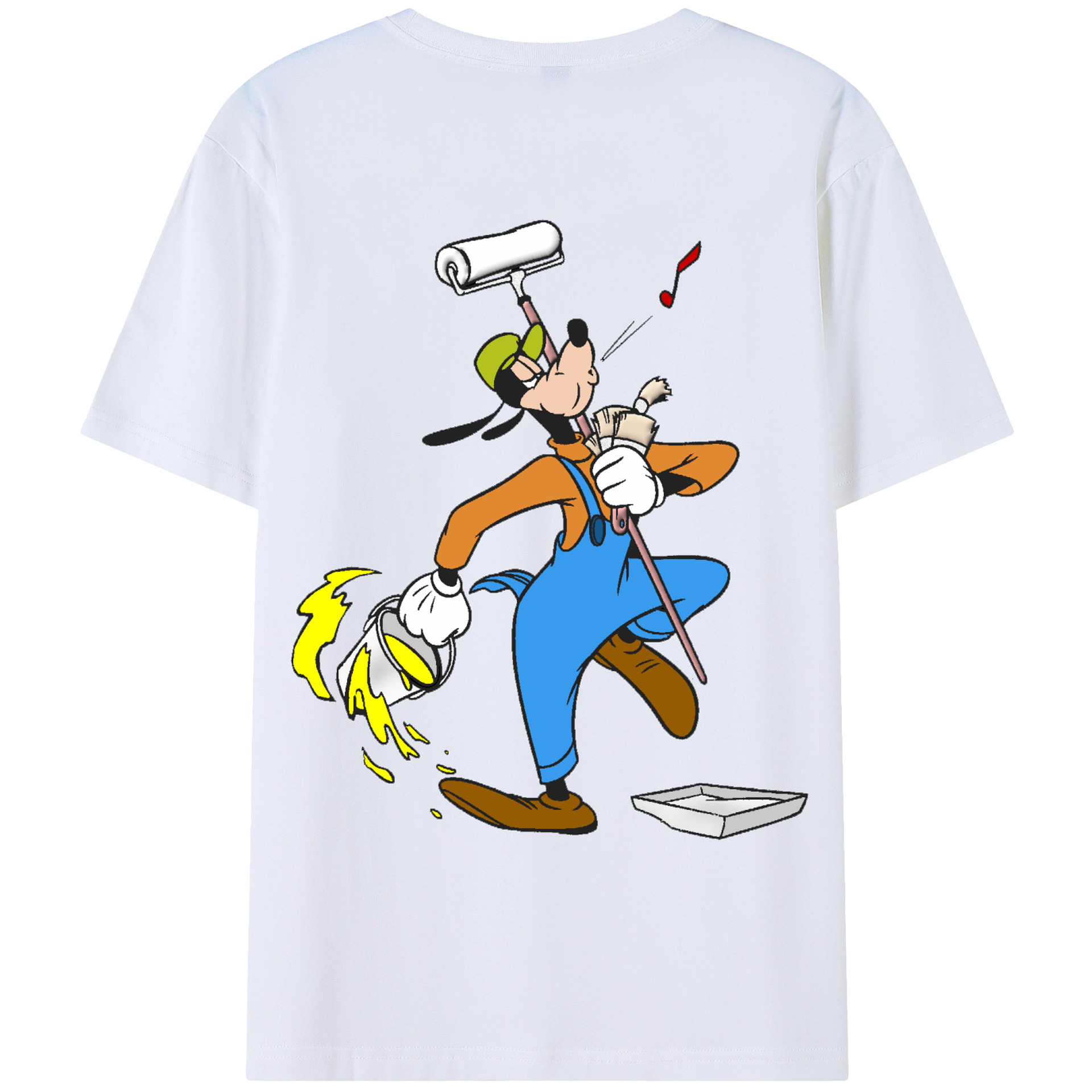 ミッキーマウス Mickey Mouse 綿100％ メンズ半袖Tシャツ（バックプリント） 通気性