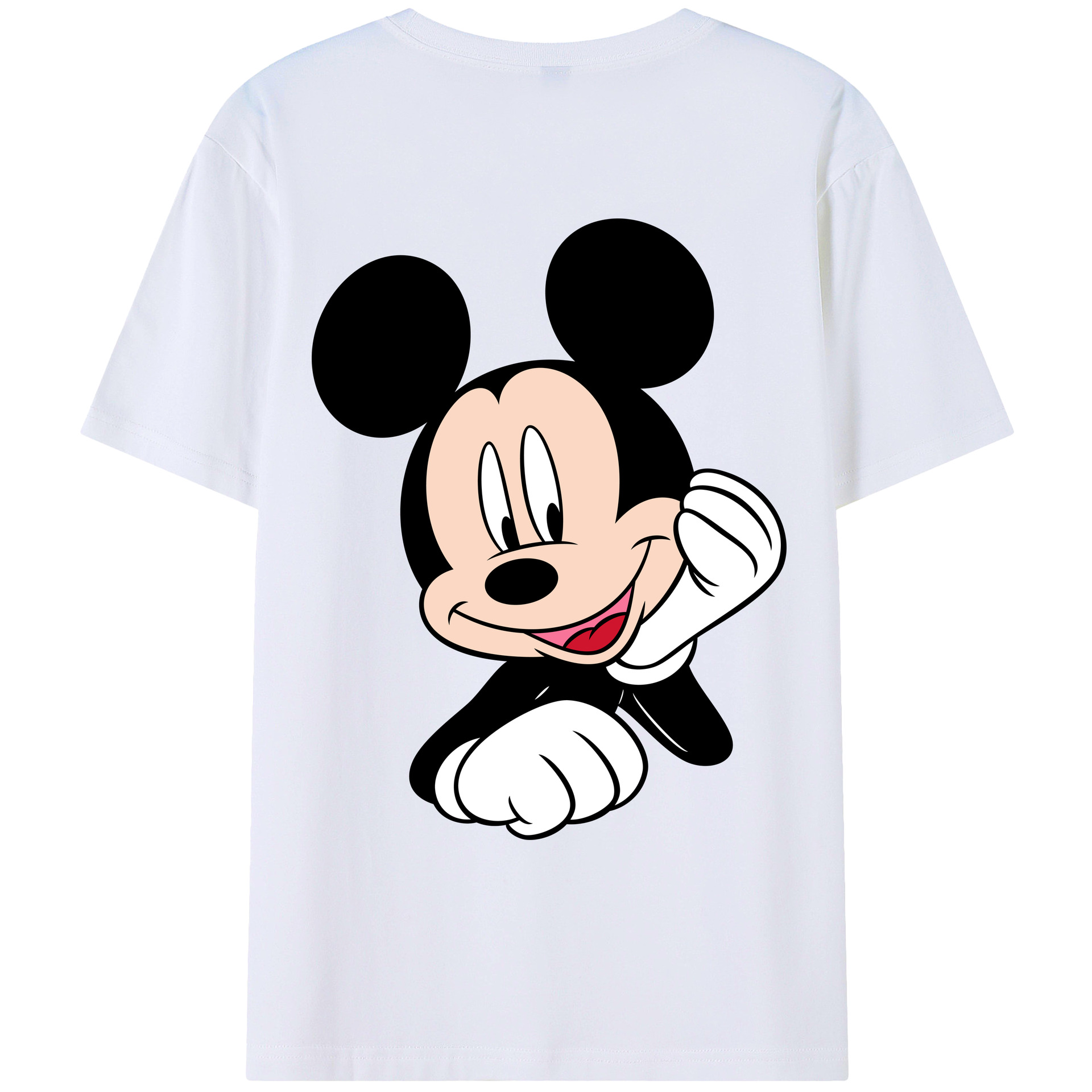 ミッキーマウス Mickey Mouse 綿100％ メンズ半袖Tシャツ（バックプリント） 通気性