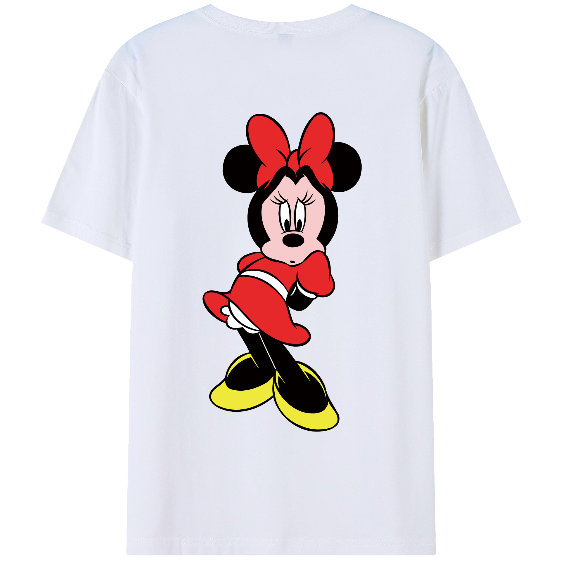 ミッキーマウス Mickey Mouse 綿100％ メンズ半袖Tシャツ（バックプリント） 通気性