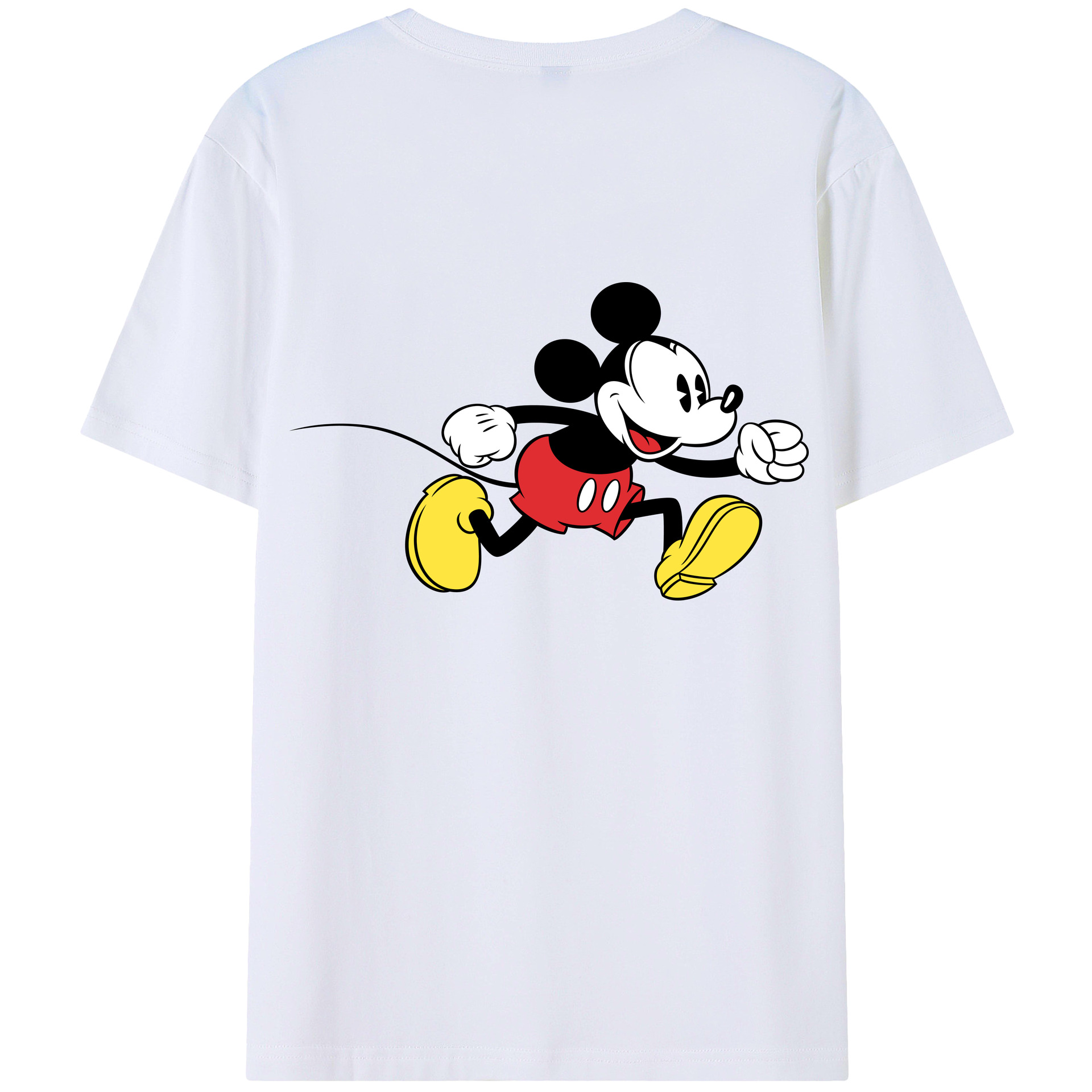 （画像用） ミッキーマウス Mickey Mouse 綿100％ メンズ半袖Tシャツ（バックプリント） 通気性