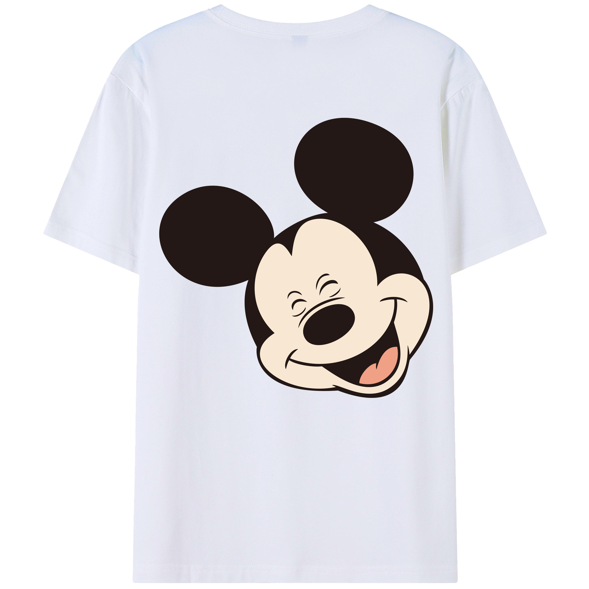 ミッキーマウス Mickey Mouse 綿100％ メンズ半袖Tシャツ（バックプリント） 通気性