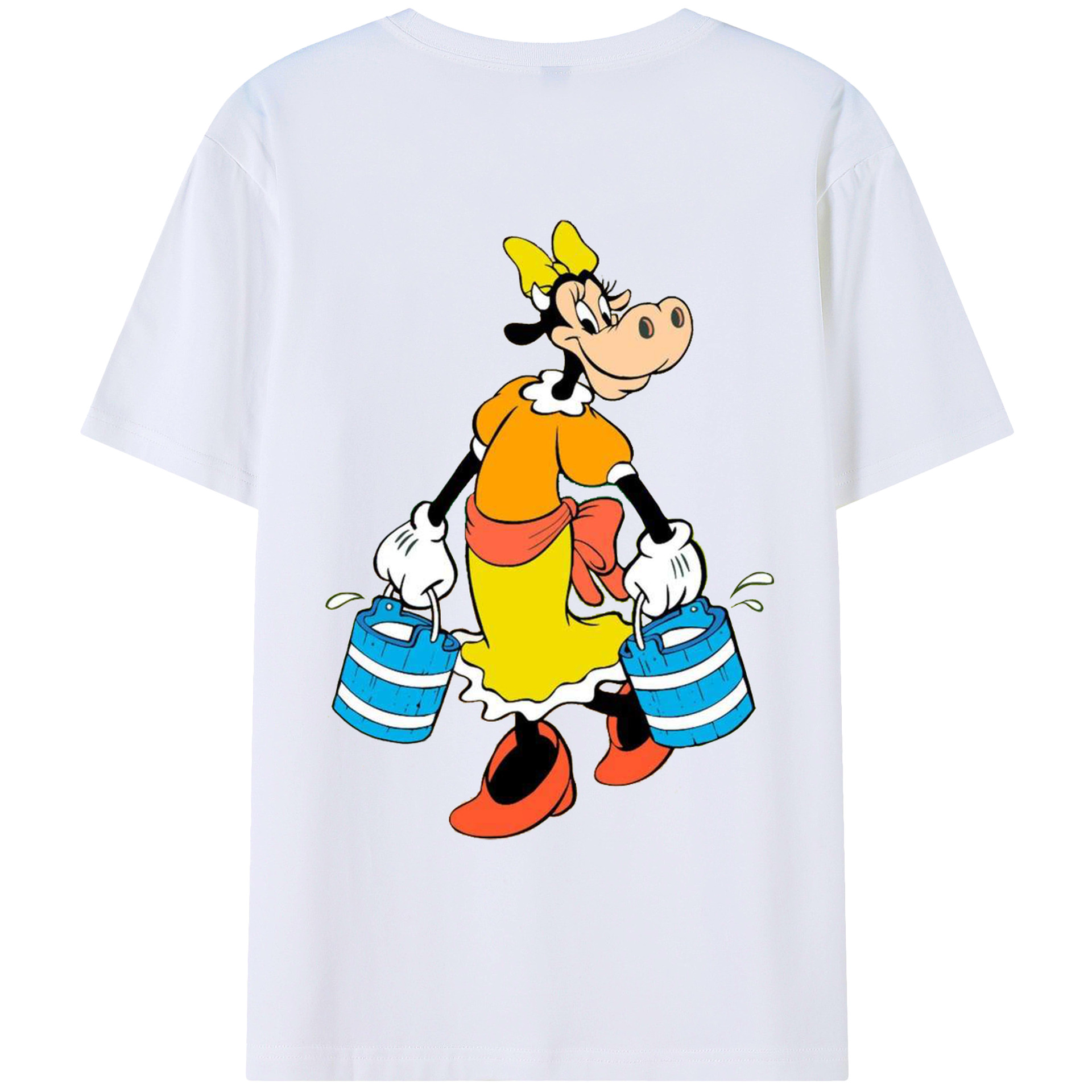 ミッキーマウス Mickey Mouse 綿100％ メンズ半袖Tシャツ（バックプリント） 通気性