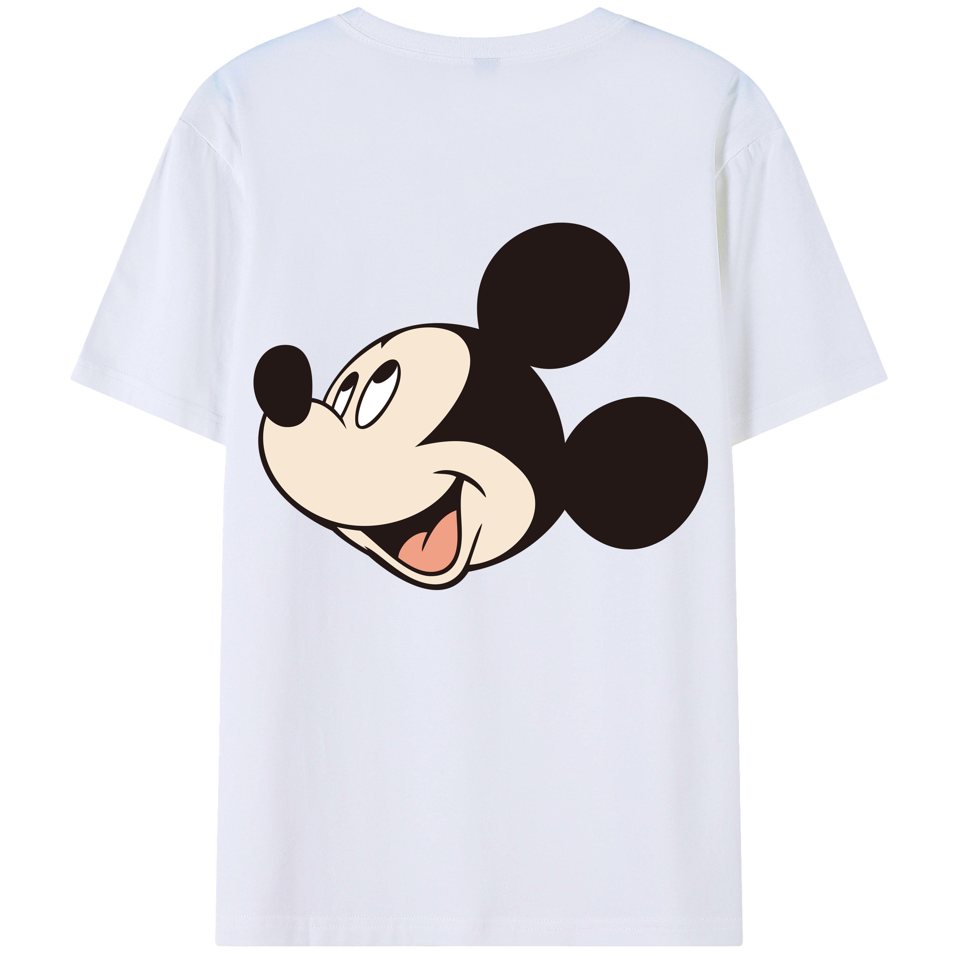 ミッキーマウス Mickey Mouse 綿100％ メンズ半袖Tシャツ（バックプリント） 通気性