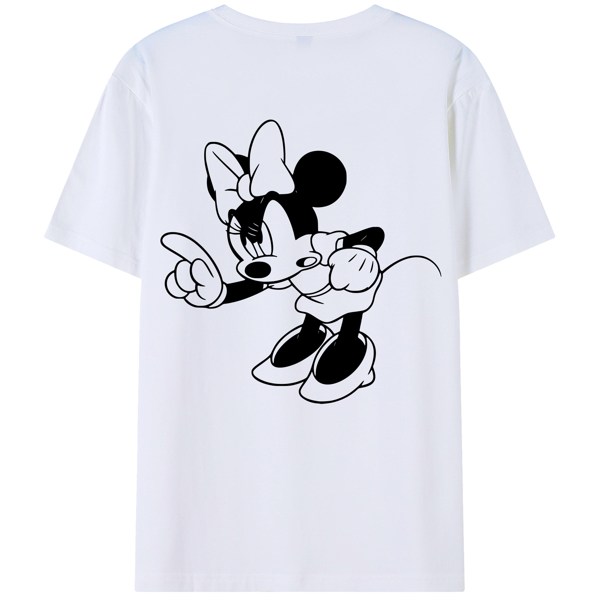 ミッキーマウス Mickey Mouse 綿100％ メンズ半袖Tシャツ（バックプリント） 通気性