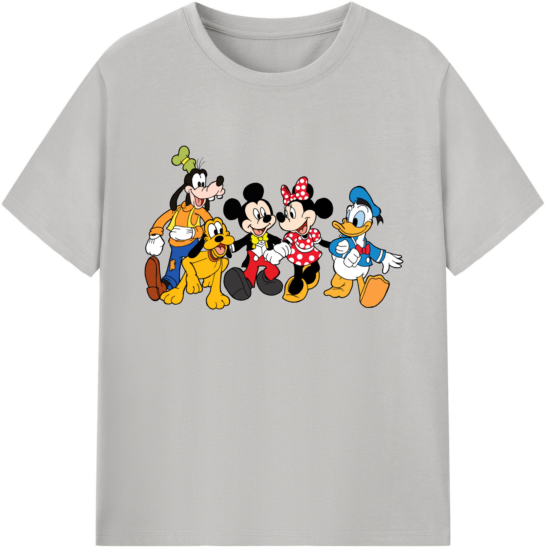 ミッキーマウス Mickey Mouse 綿100％ メンズ半袖Tシャツ｜肌触りやわらか＆通気性