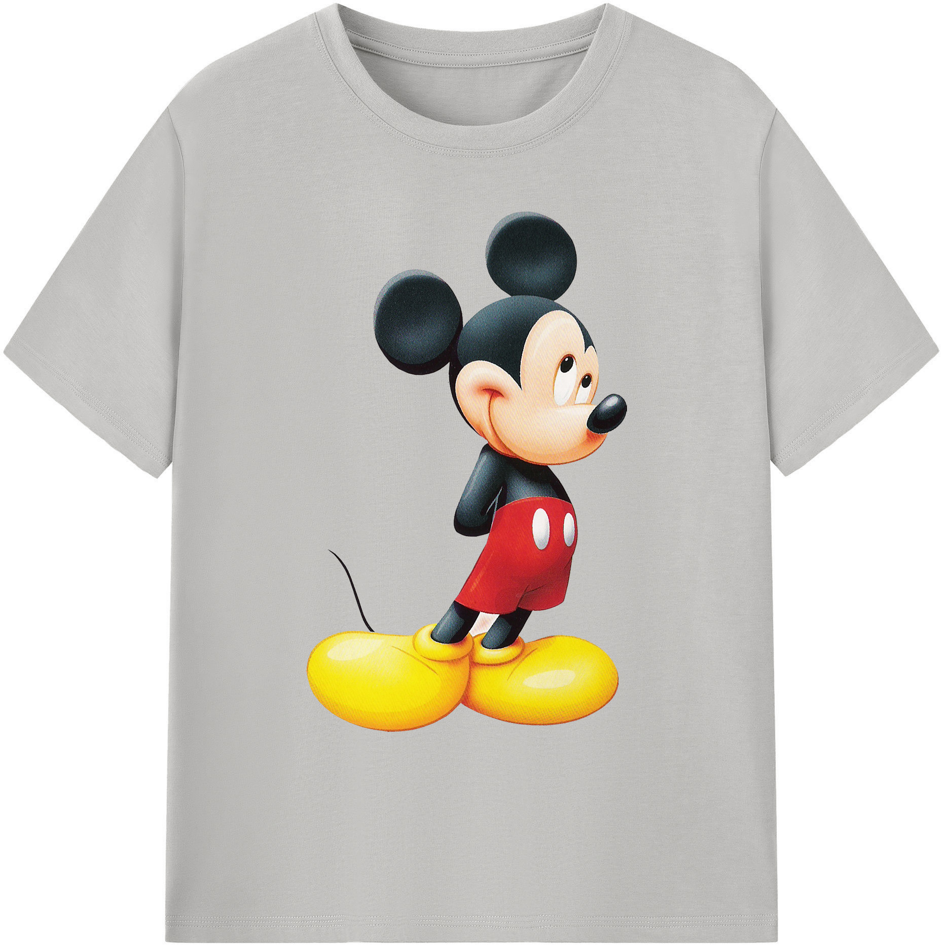 ミッキーマウス Mickey Mouse 綿100％ メンズ半袖Tシャツ｜肌触りやわらか＆通気性