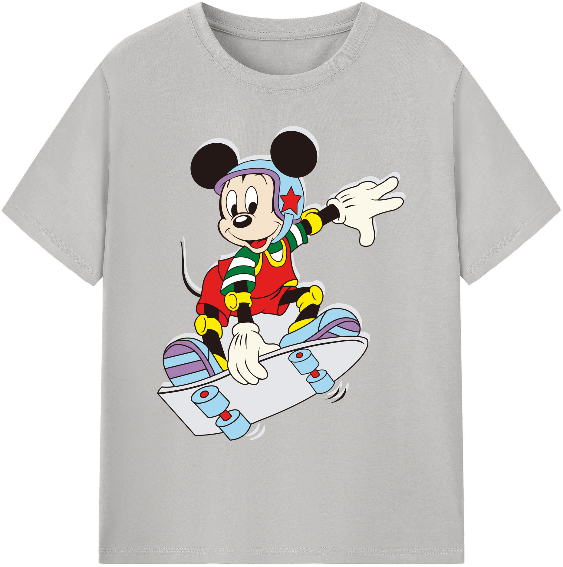 ミッキーマウス Mickey Mouse 綿100％ メンズ半袖Tシャツ｜肌触りやわらか＆通気性